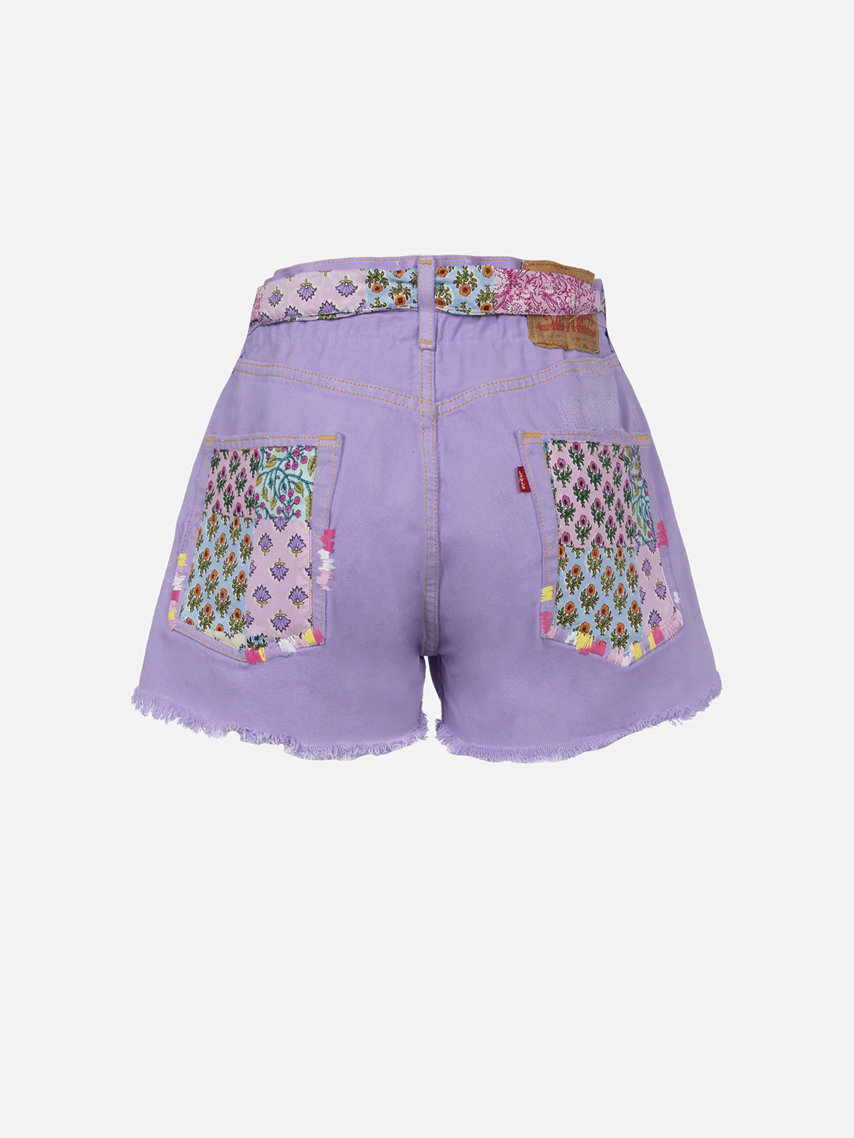 Short Arizona in denim upcycled con patch - Image 4