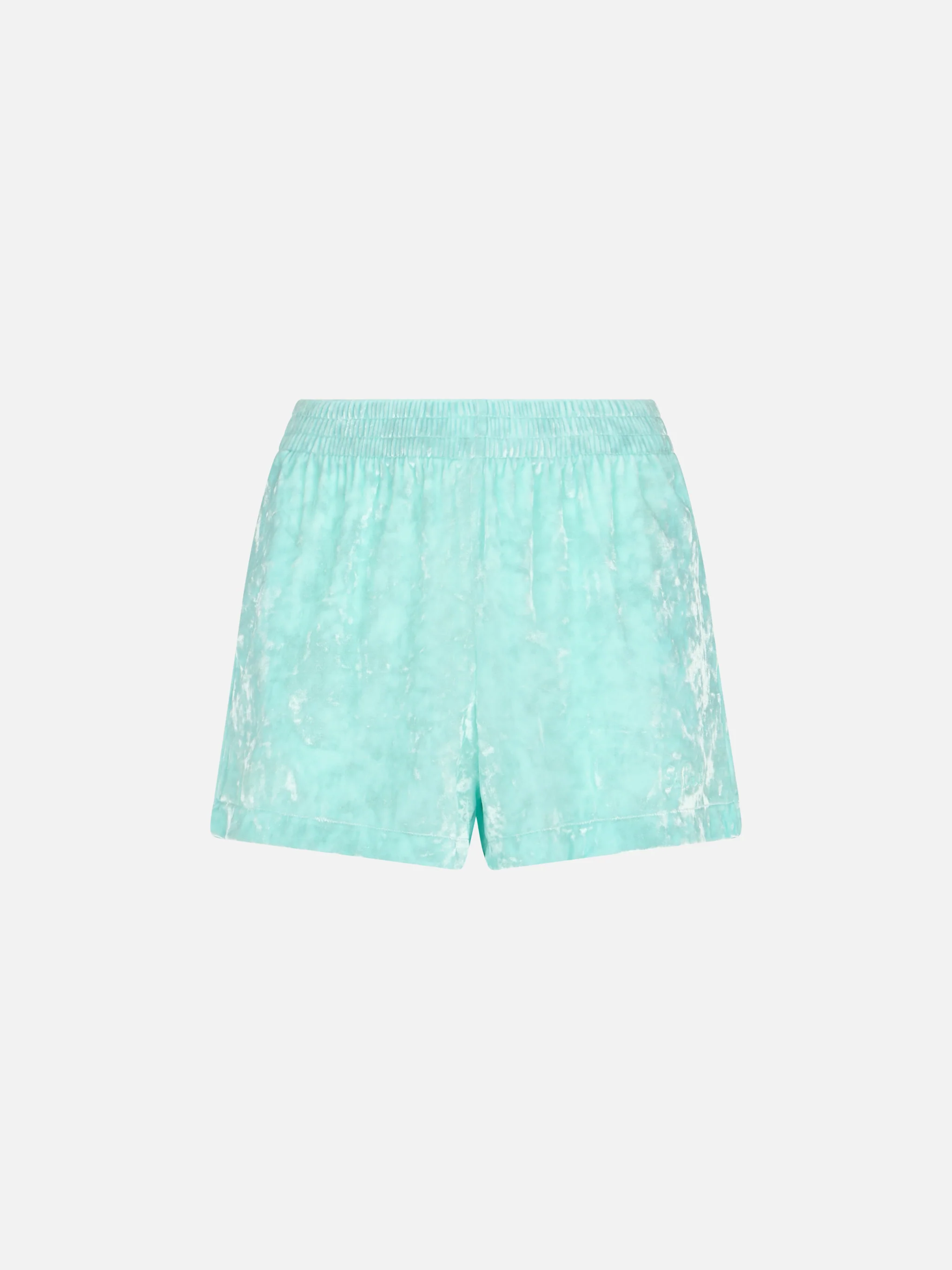 Shorts Cate verde acqua in ciniglia tinta unita - Image 4