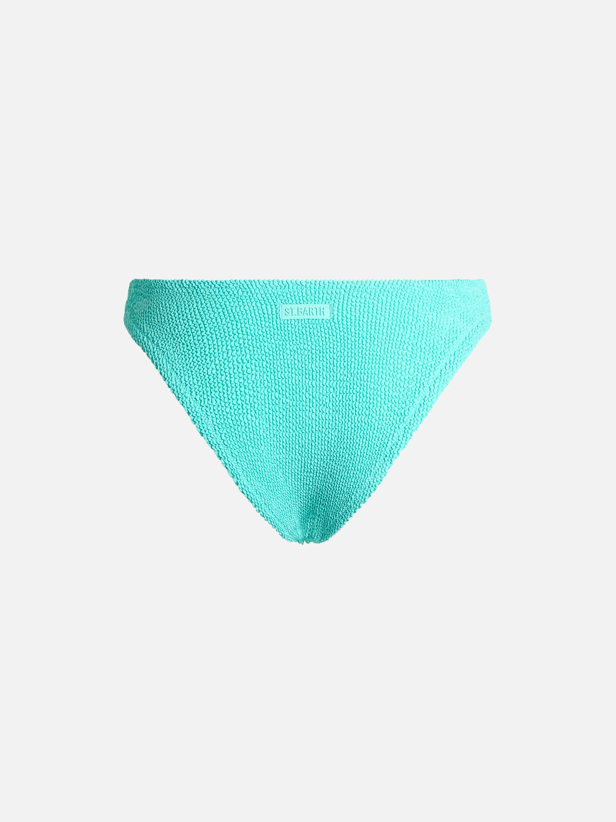 Slip mare Naomi in tessuto crinkle verde acqua - Image 2
