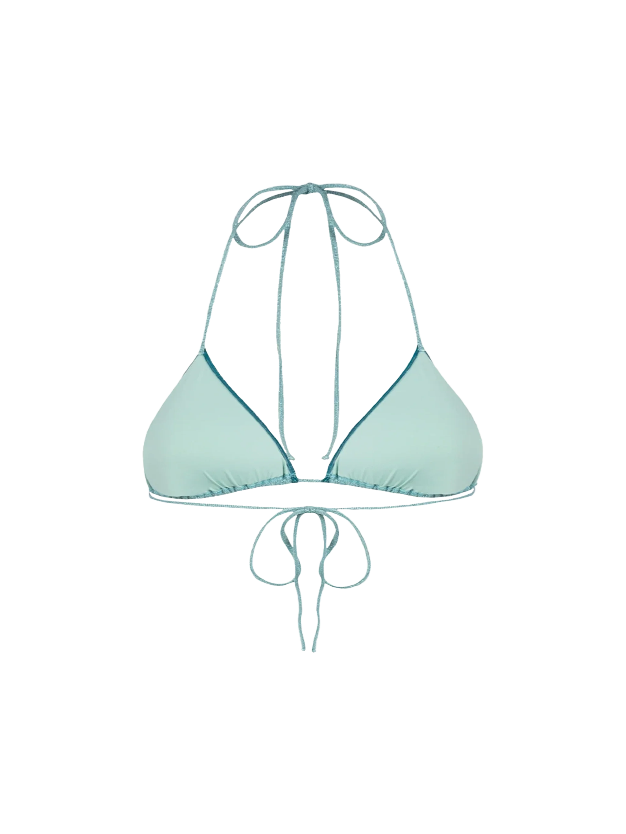 Top bikini Leah triangolo in lurex verde acqua - Image 2