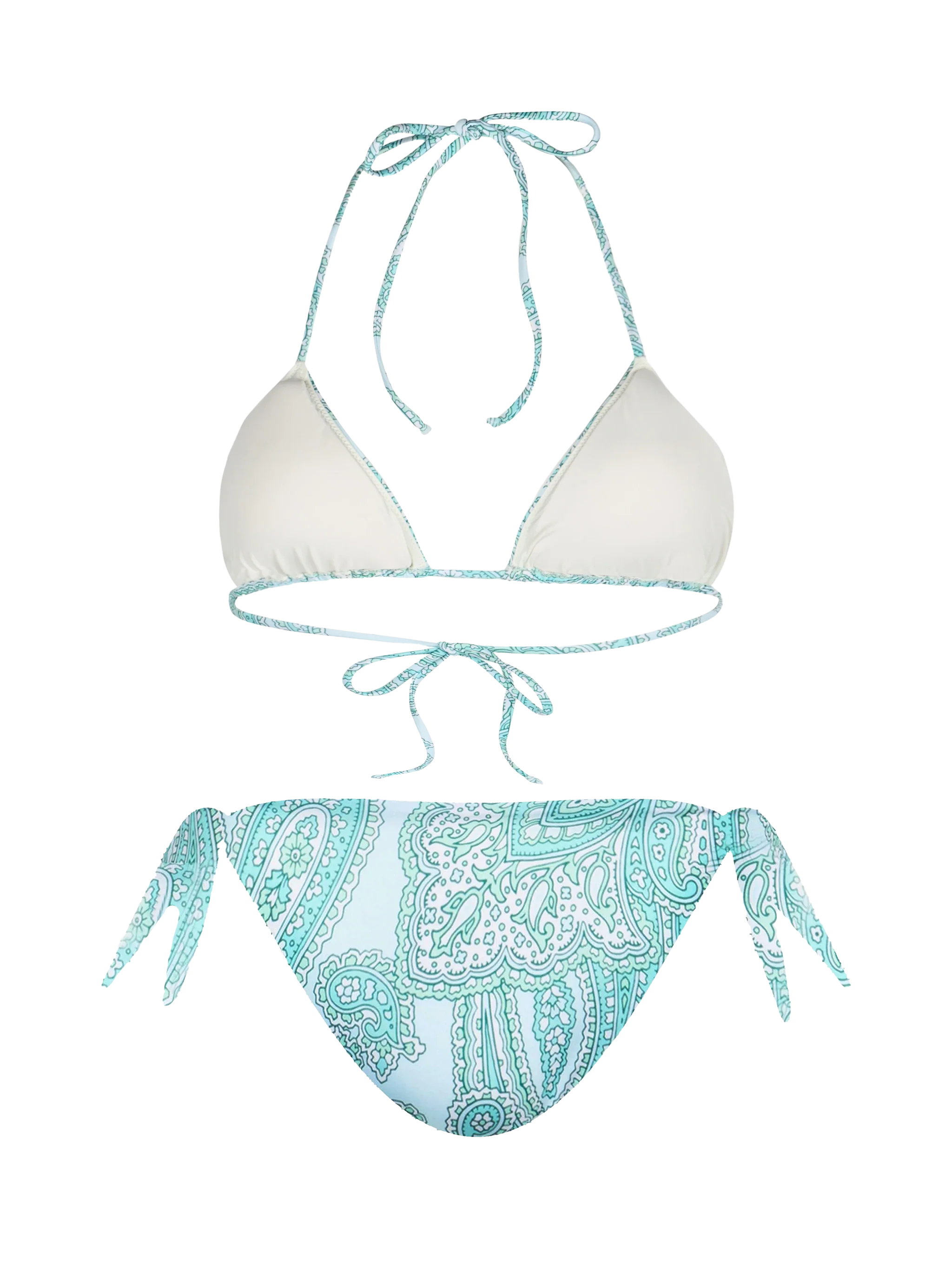 Bikini Leah Yali triangolo stampa paisley verde acqua - Image 2