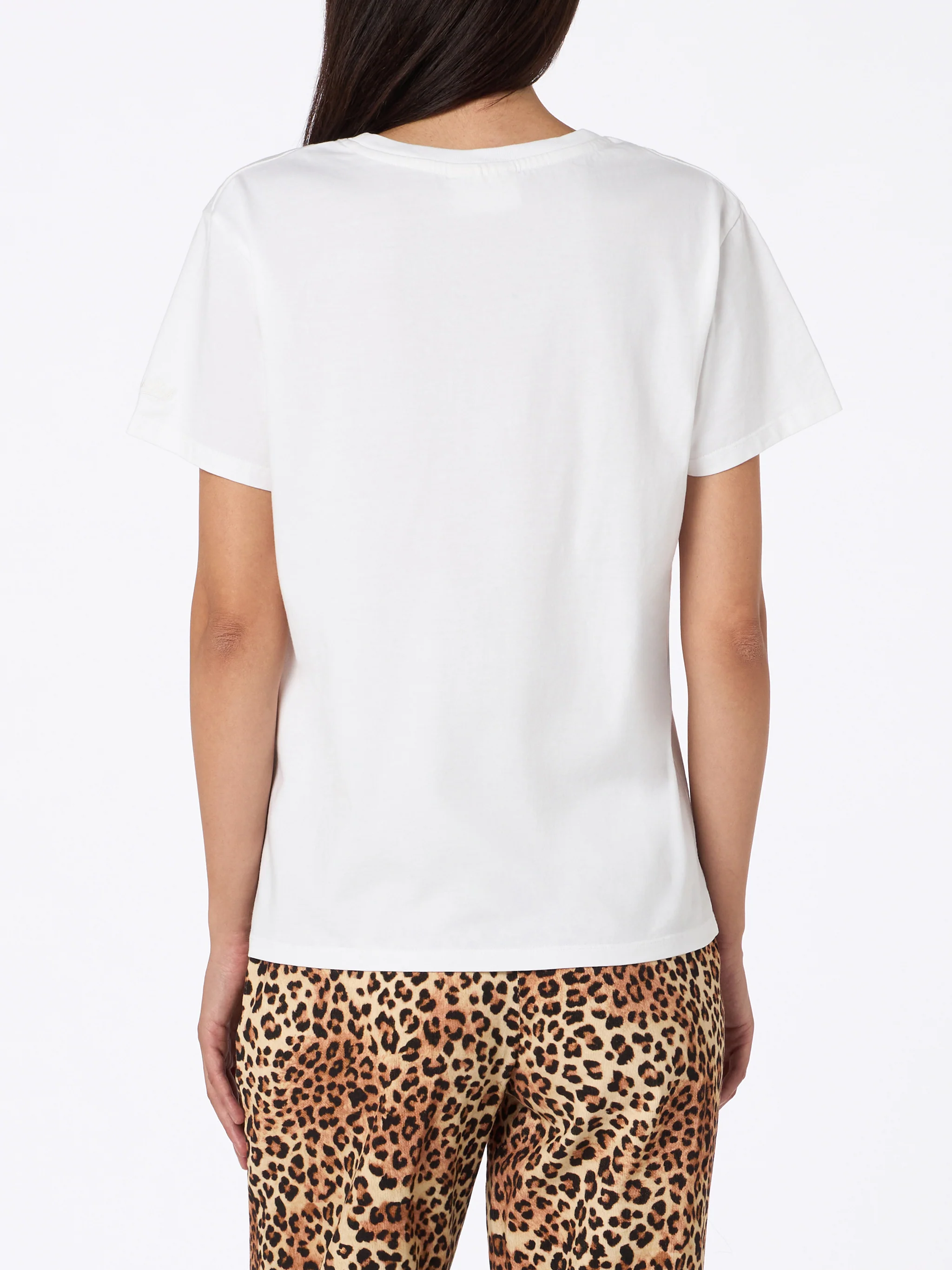 T-shirt Emilie in cotone bianco con ricamo - Image 4