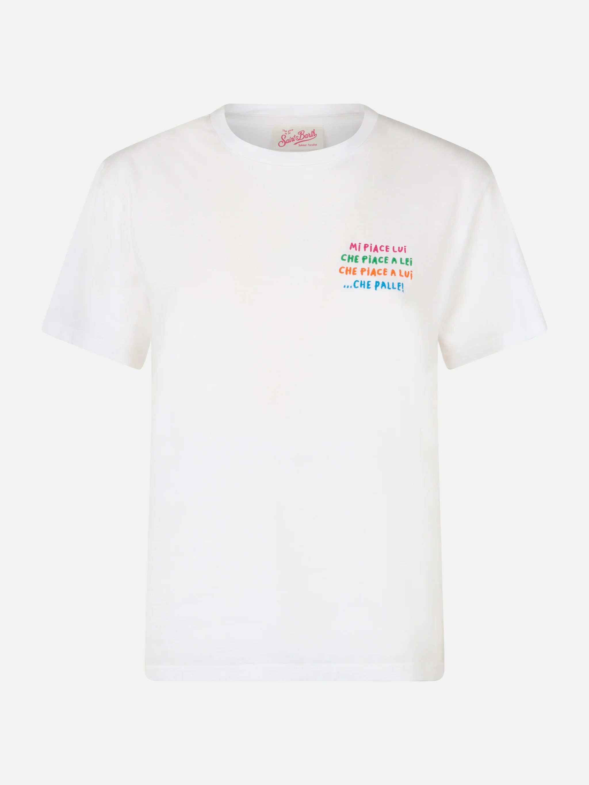 T-shirt Emilie in cotone bianco con ricamo - Image 5