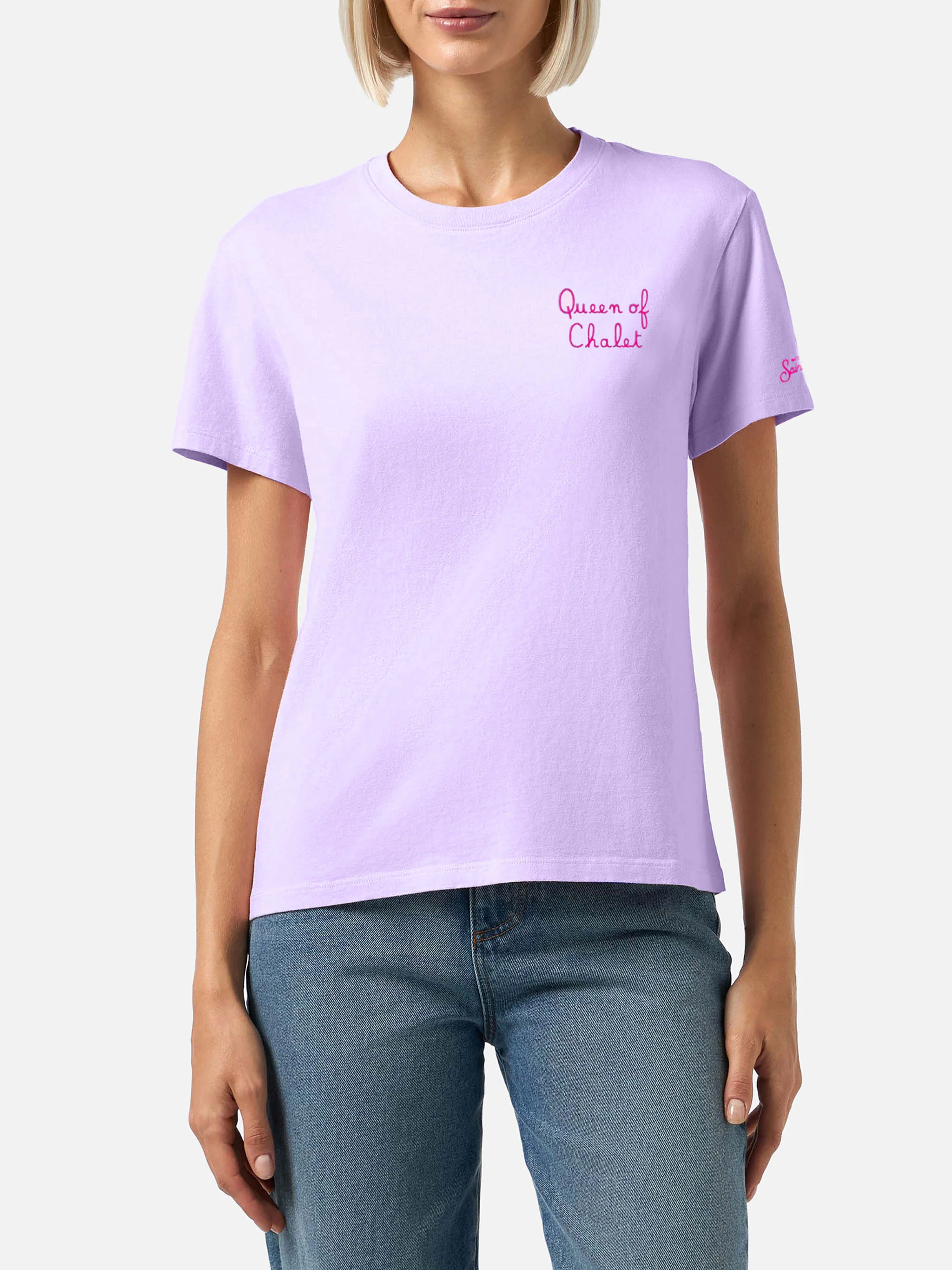 T-shirt in cotone invernale Emilie con ricamo Queen of Chalet - Image 2
