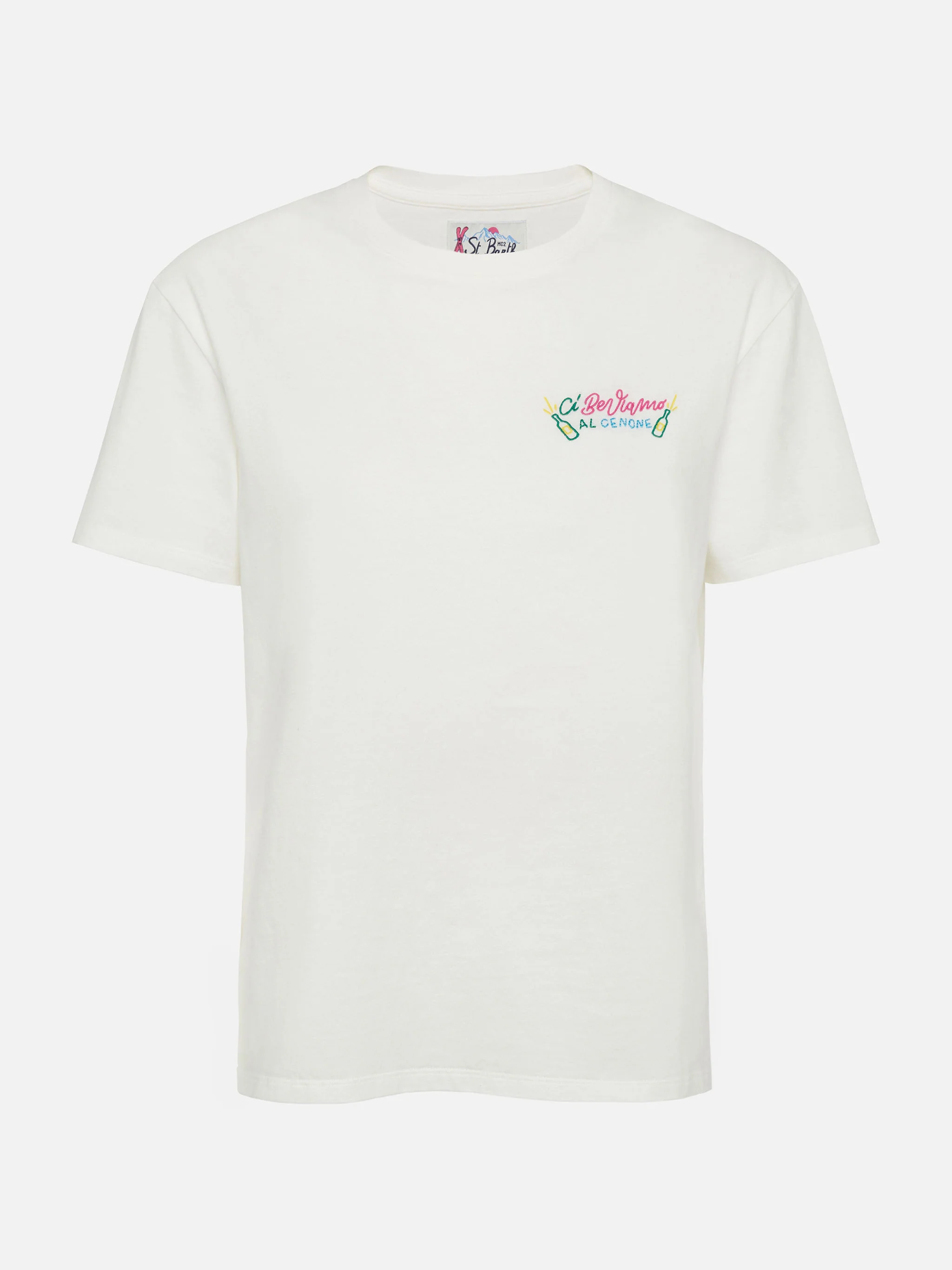 T-shirt invernale in cotone Emilie con ricamo Ci beviamo al cenone | EDIZIONE SPECIALE INSULTI LUMINOSI - Image 4