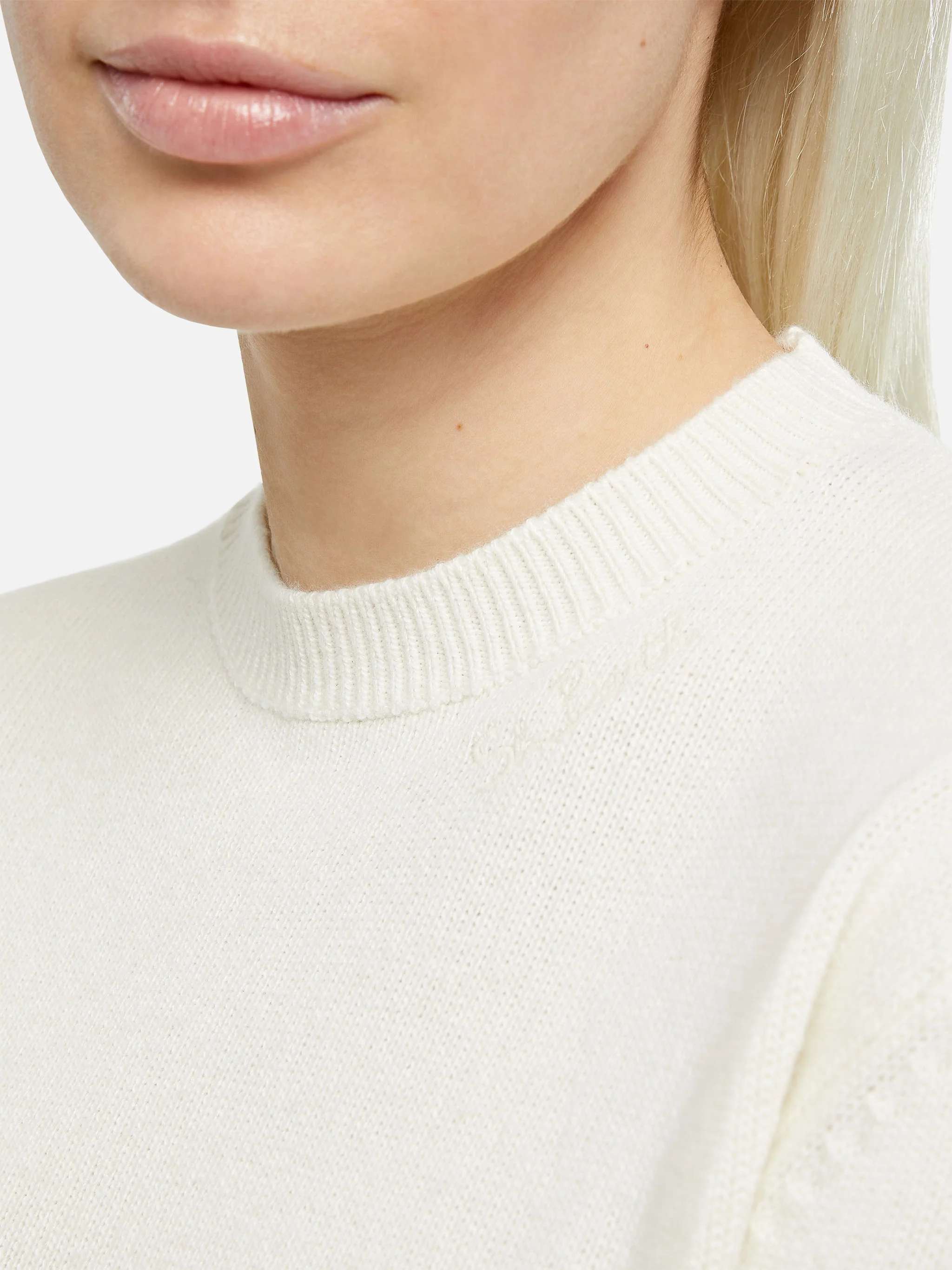 Maglione Sorbonne panna in misto cashmere - Image 2