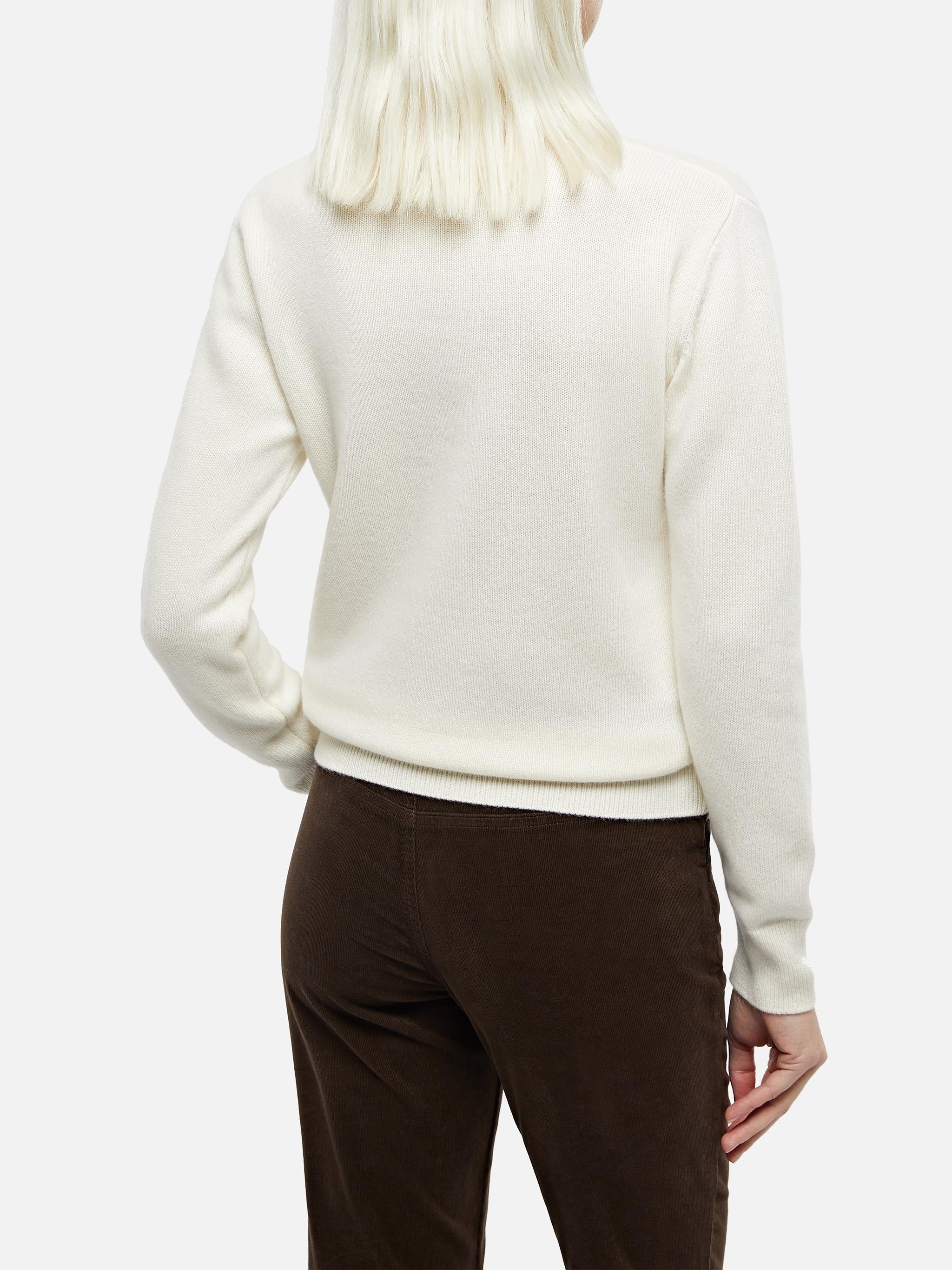 Maglione Sorbonne panna in misto cashmere - Image 3