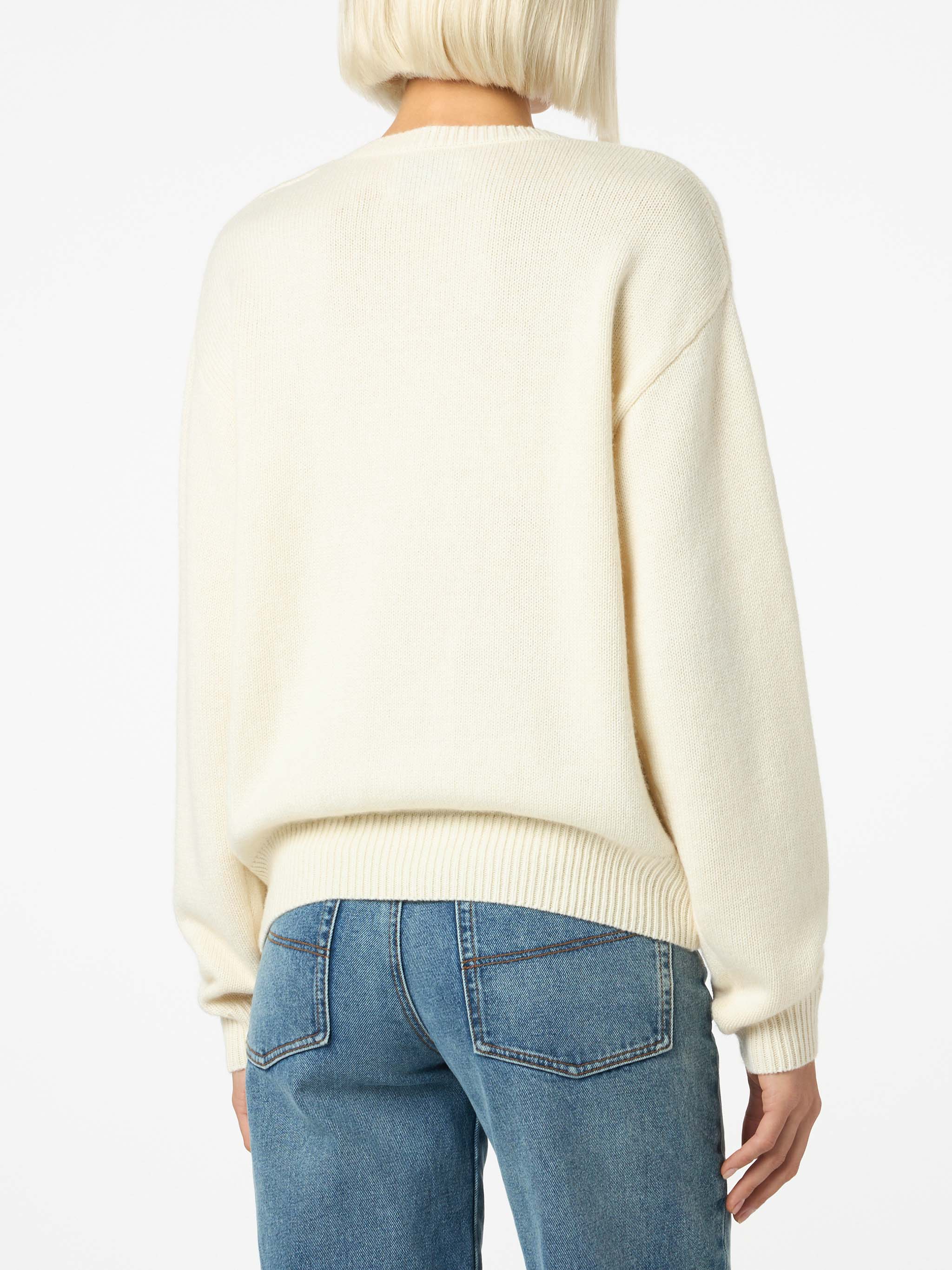 Maglia Louise con strass St. Moritz bianca | Special Edition - Image 4