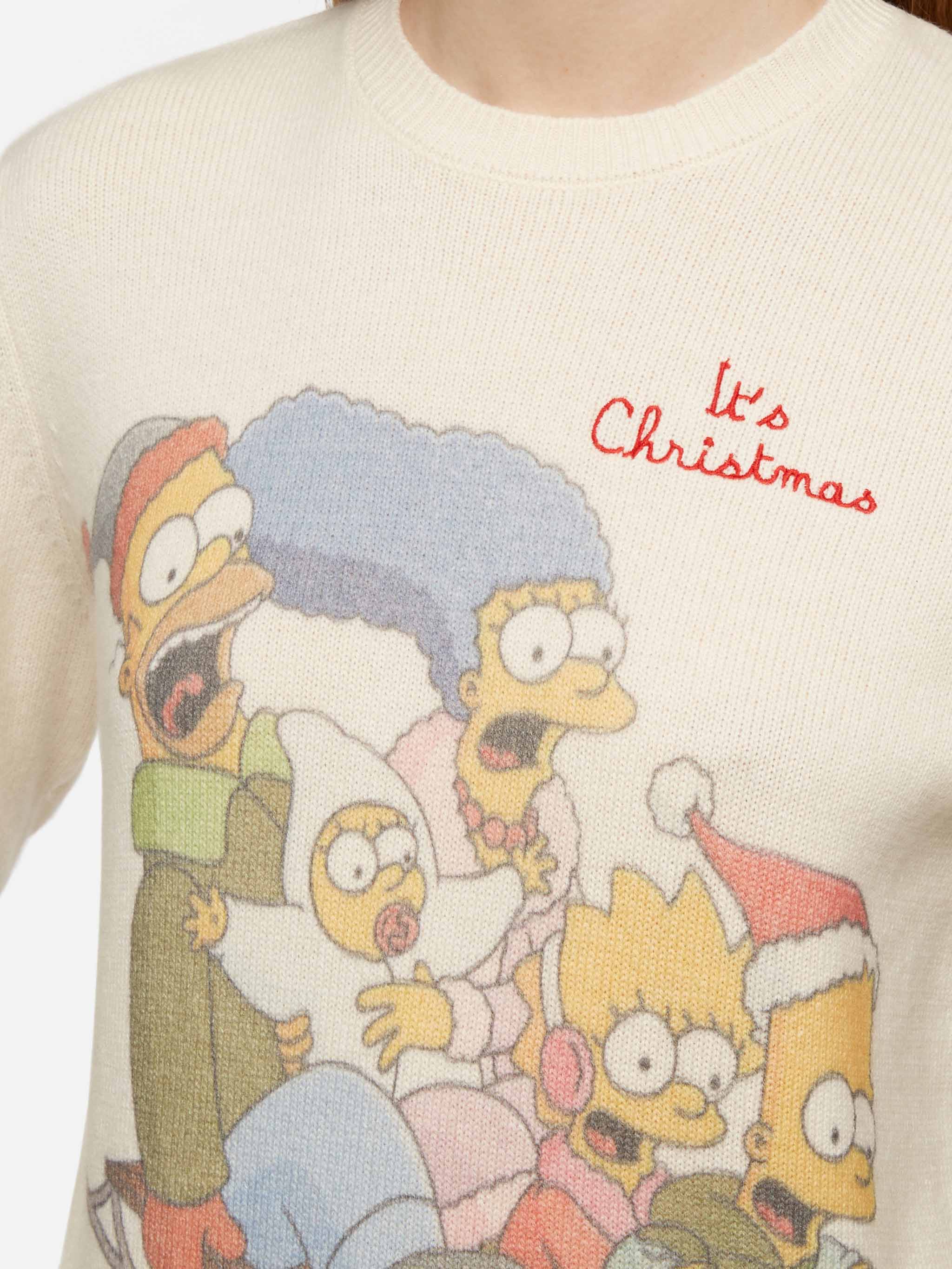 Maglione New Queen bianco con stampa Simpson | Special Edition - Image 2