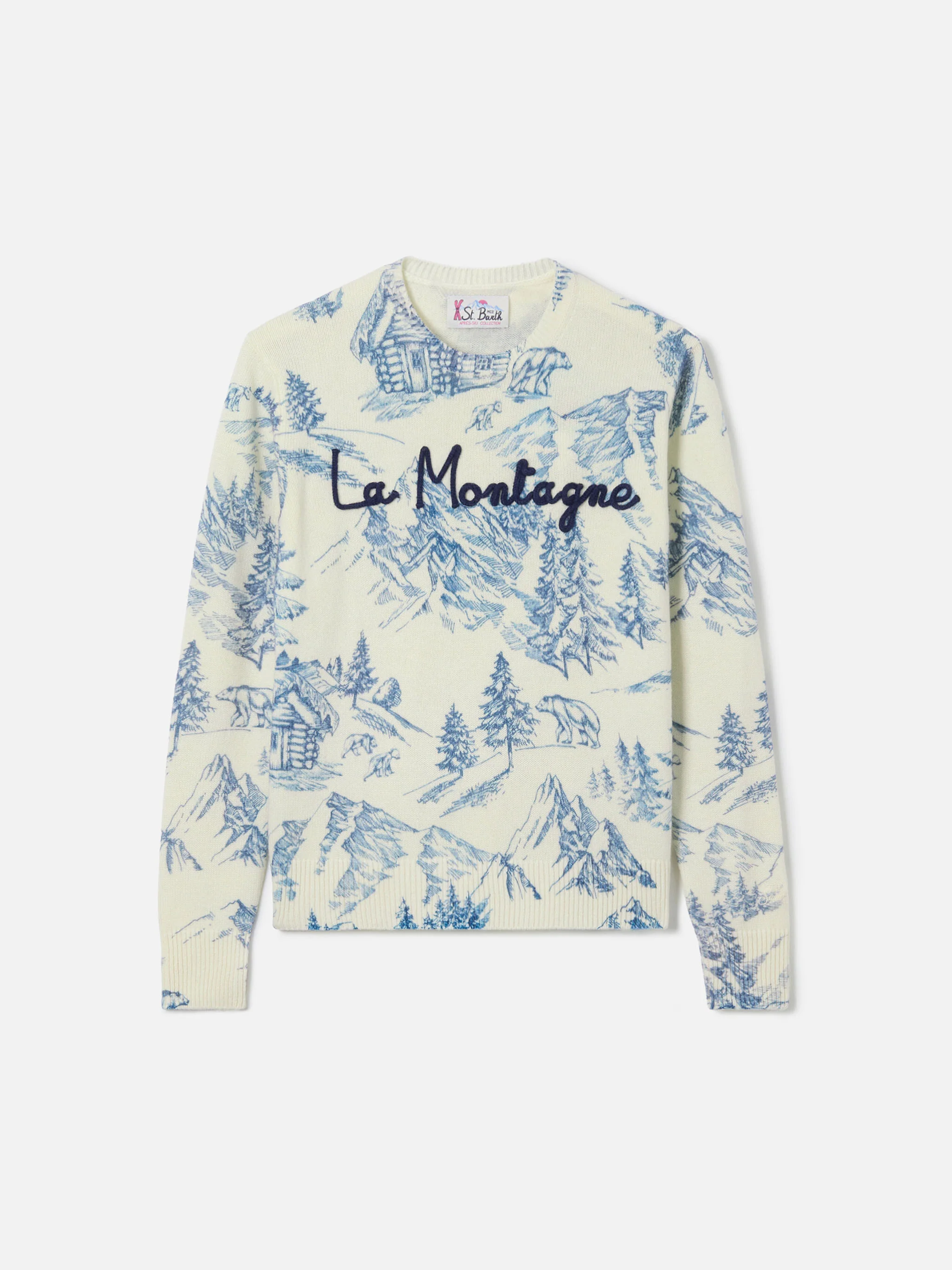 Maglia New Queen in jacquard stampa toile de jouy bianco - Image 5