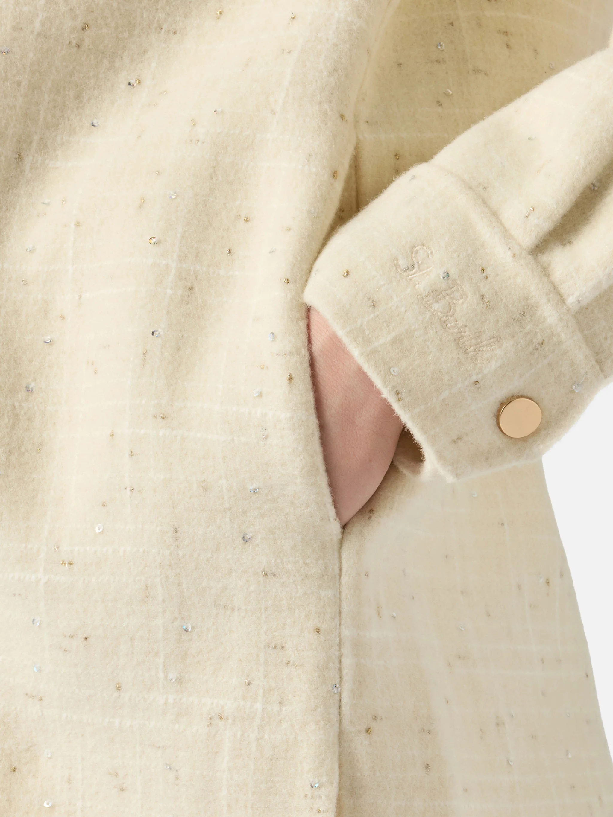 Giacca Chantel in tweed bianco con paillettes - Image 5