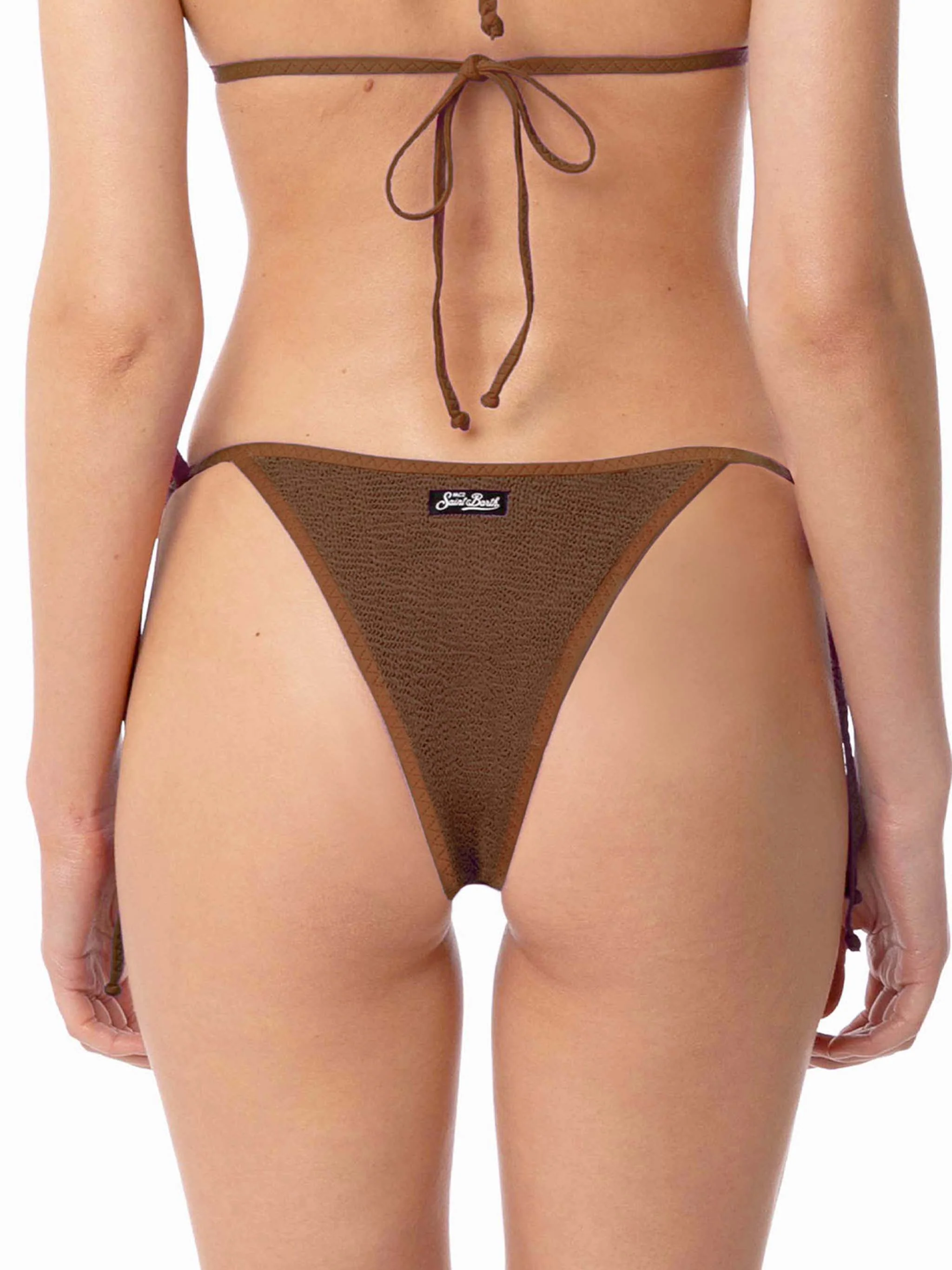 Slip mare Norah String cheeky crinkle marrone - Image 3