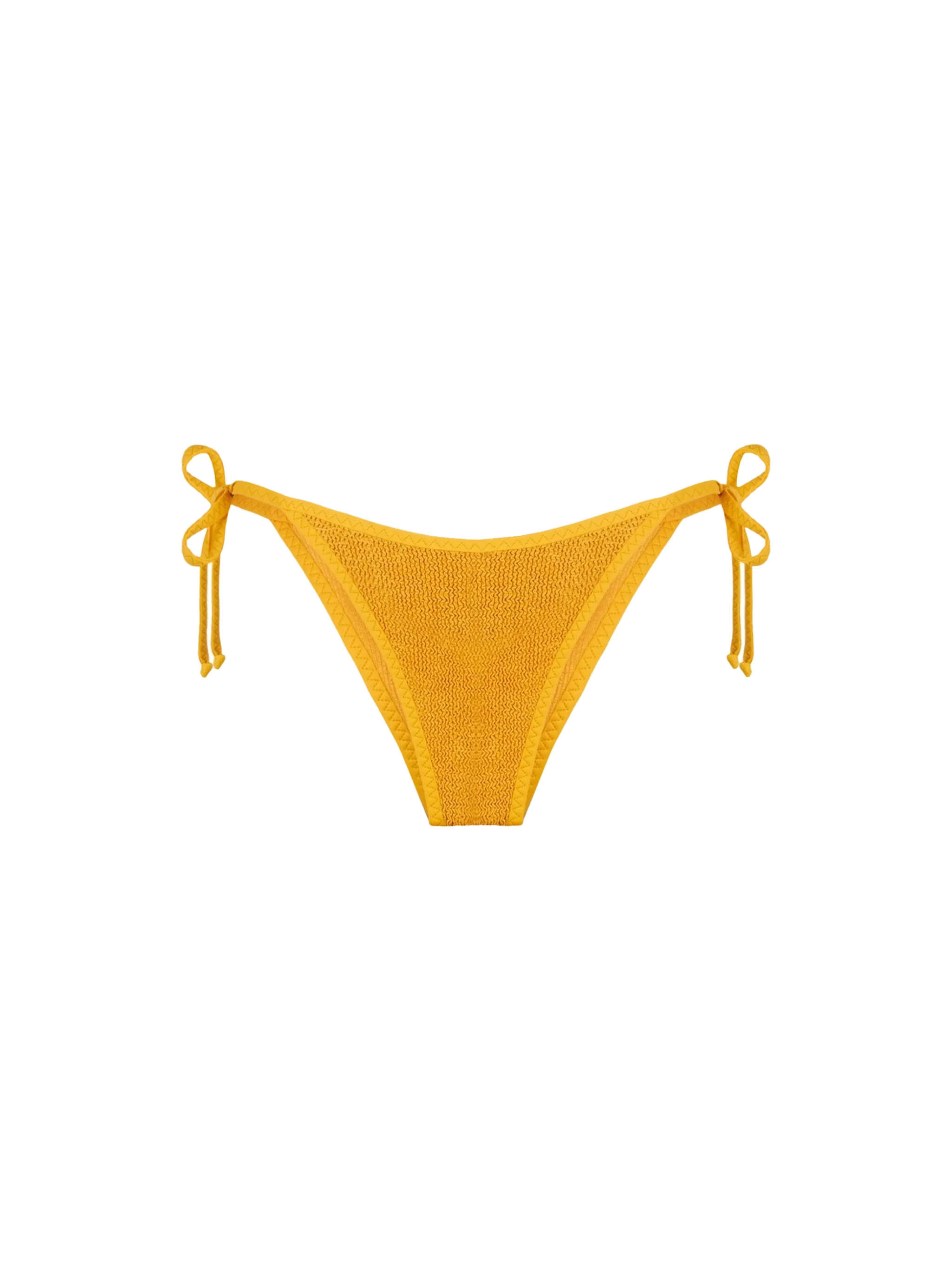 Slip mare Marielle string crinkle ocra tinta unita
