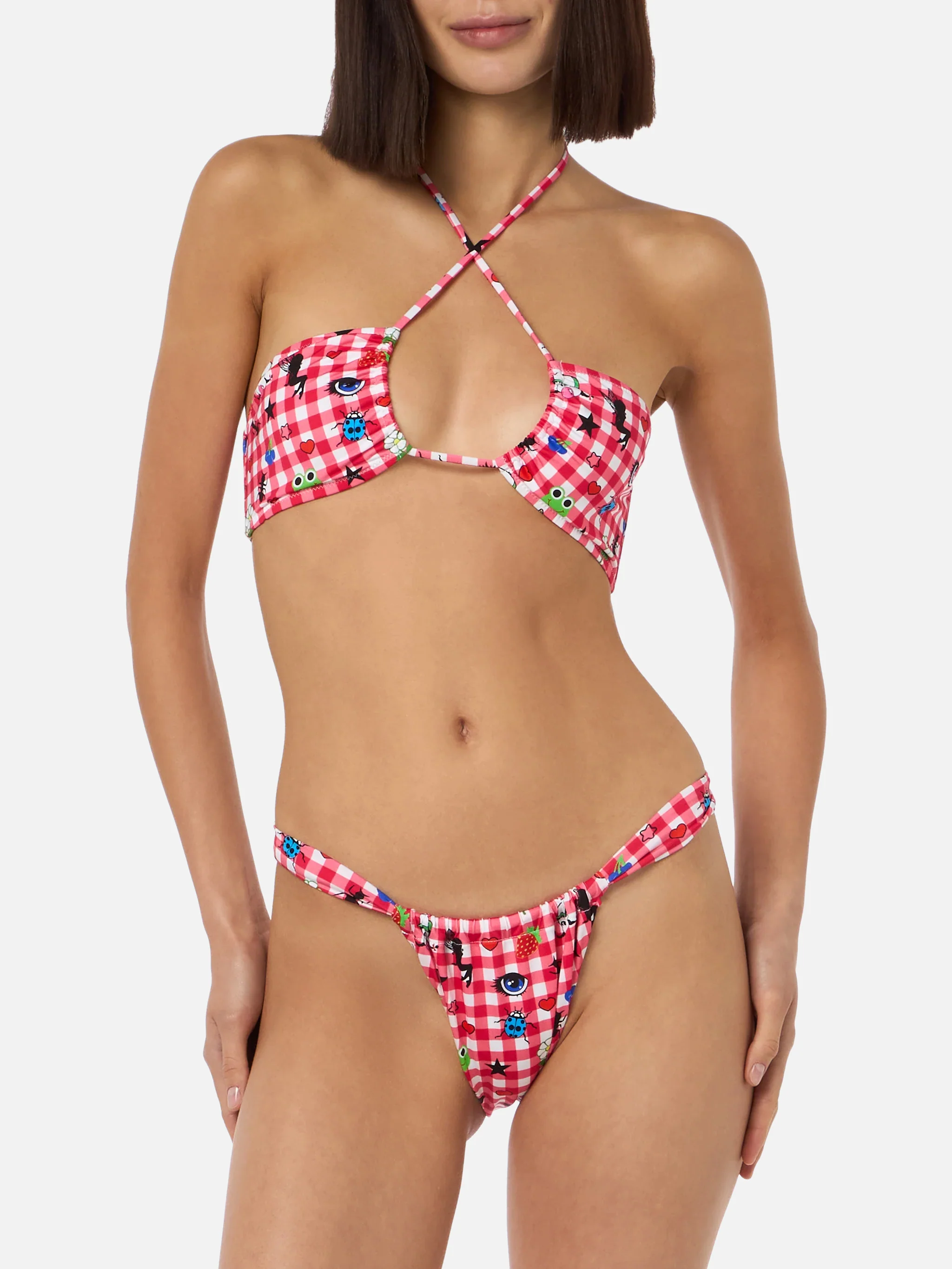 Bikini a fascia da donna Dahelle con stampa a quadretti e fantasia | BEEPY BELLA SPECIAL EDITION - Image 2
