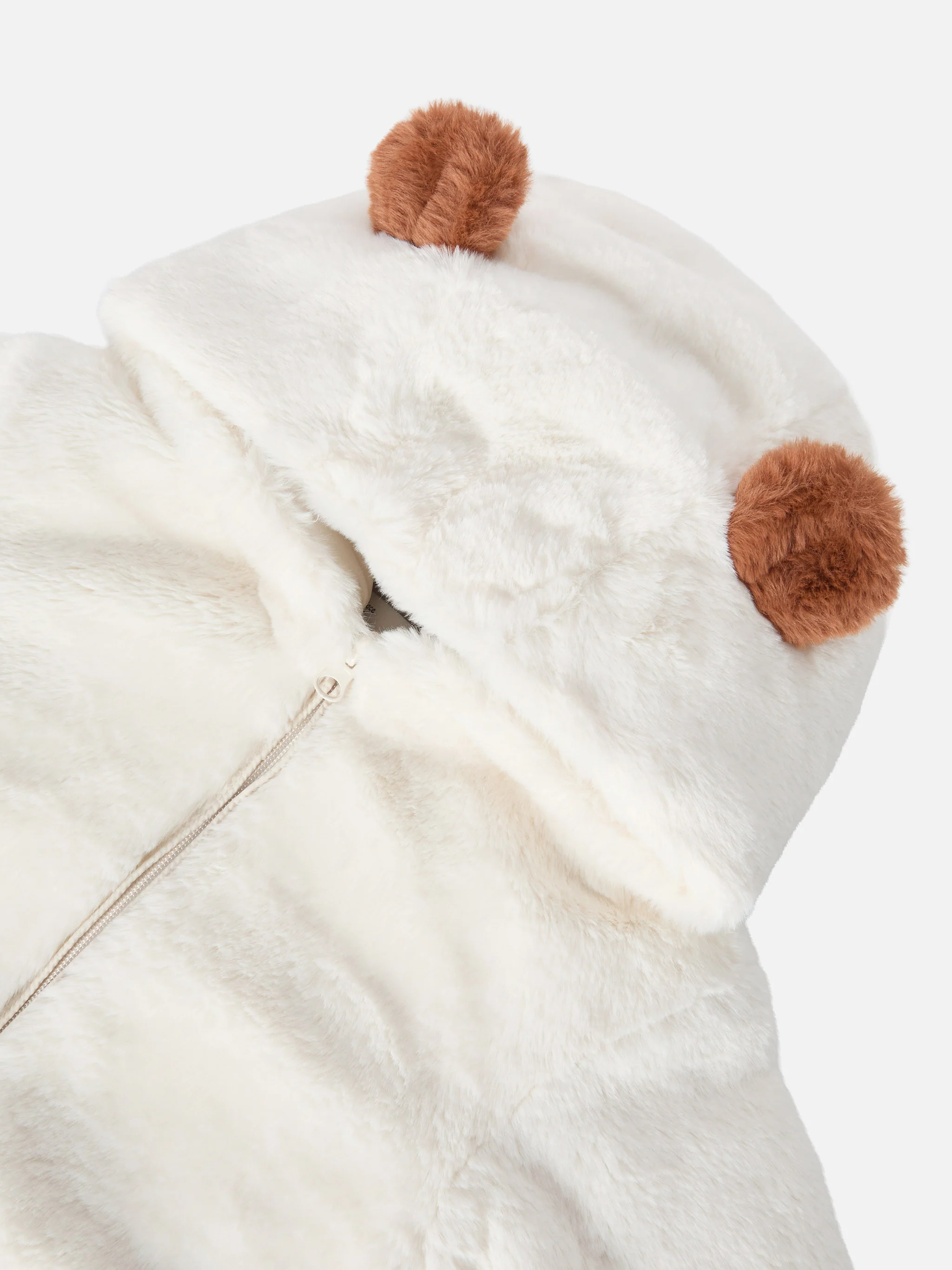 Giacca in faux fur con cappuccio con orecchie e pendaglio Trudi - Image 3