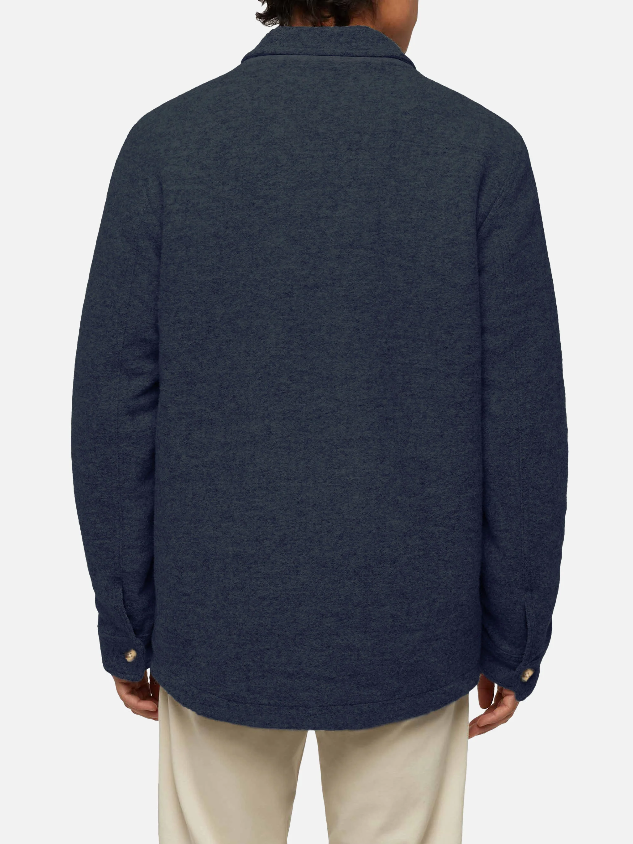 Camicia over Landeck in misto lana blu navy - Image 3