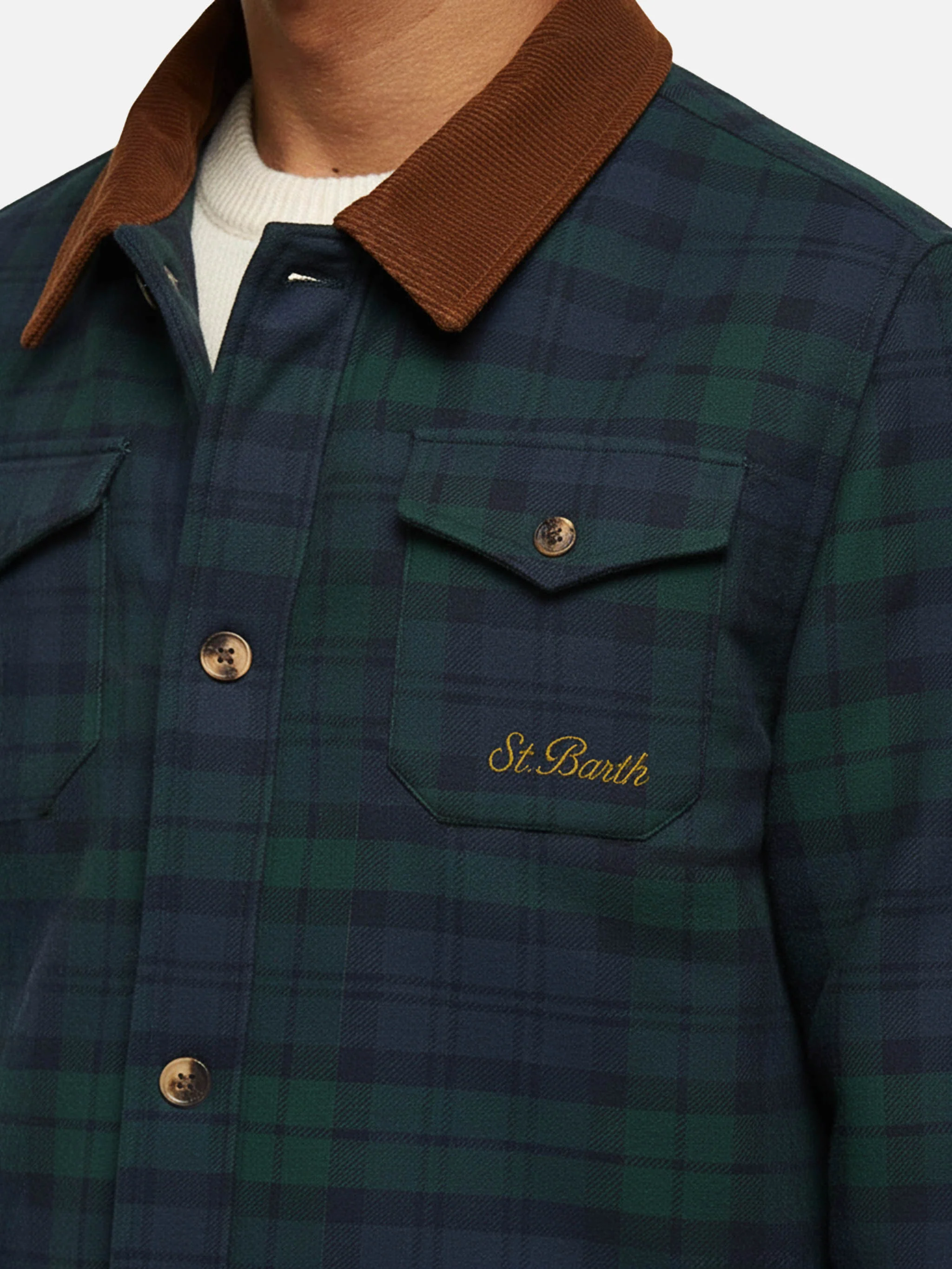 Camicia over in misto lana Landeck con stampa tartan - Image 2