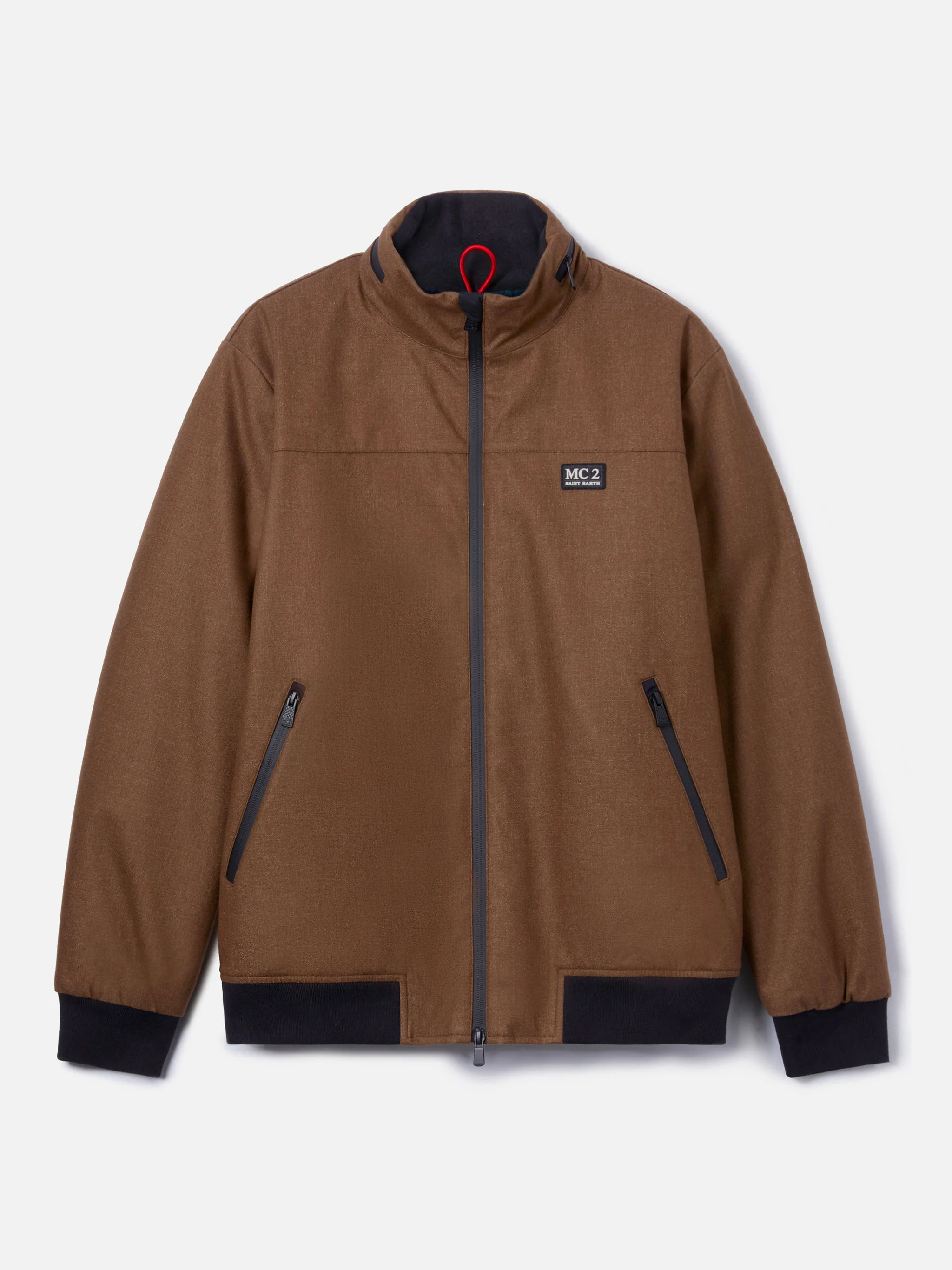 Giubbotto bomber Country in lana marrone con fodera in teddy - Image 7