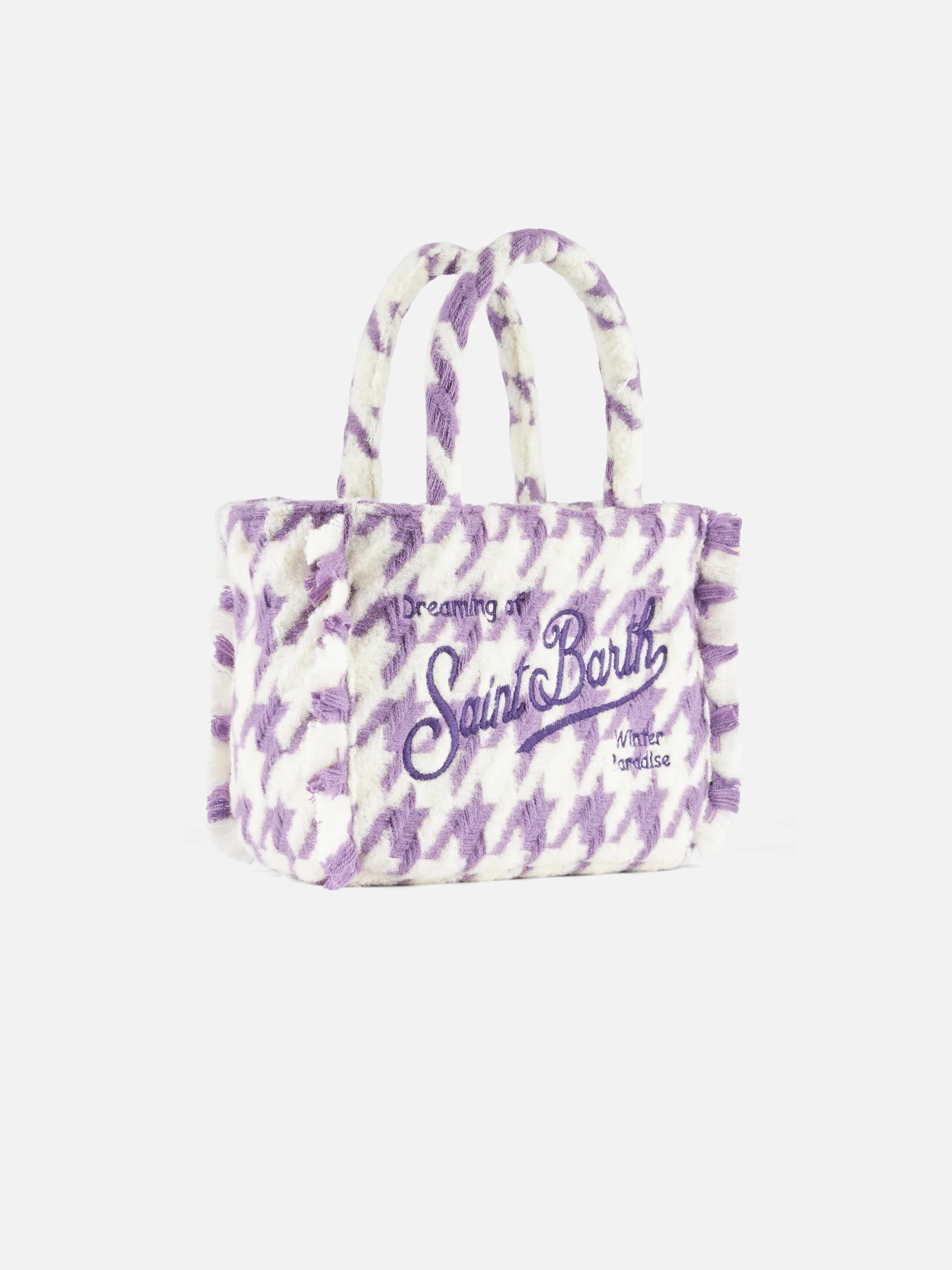 Borsa Colette Classic pied de poule bianco e lilla - Image 3