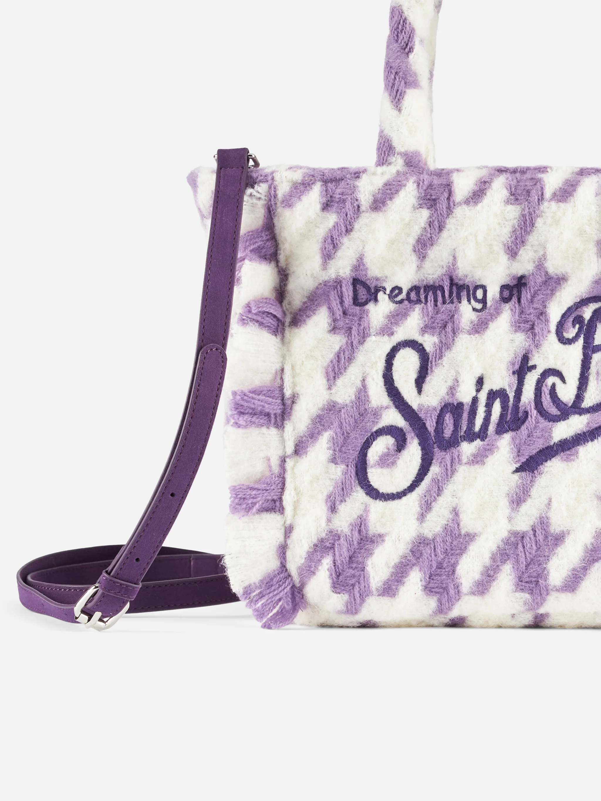 Borsa Colette Classic pied de poule bianco e lilla - Image 5