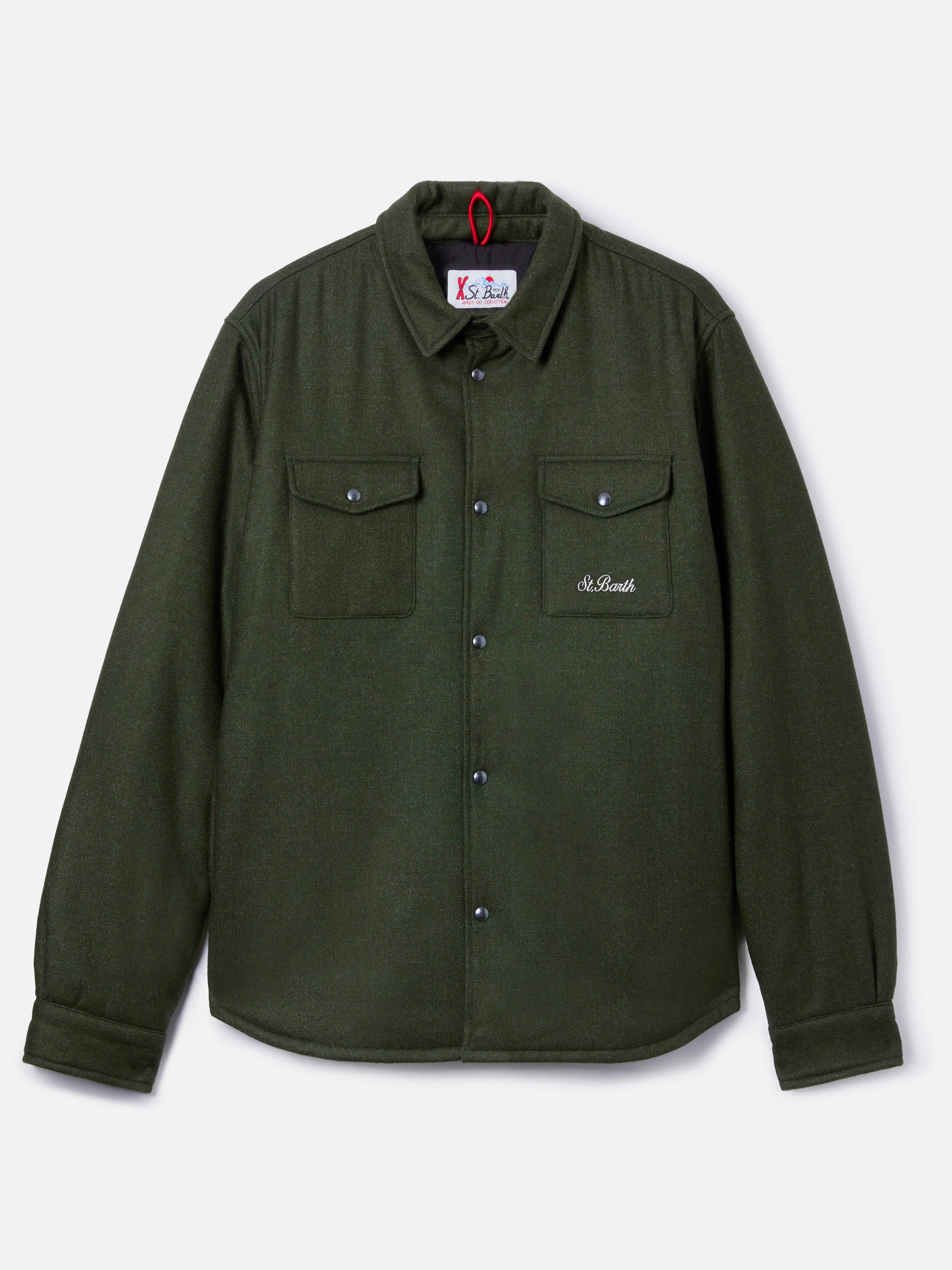 Camicia verde in lana Chalet con ricamo St. Barth - Image 7