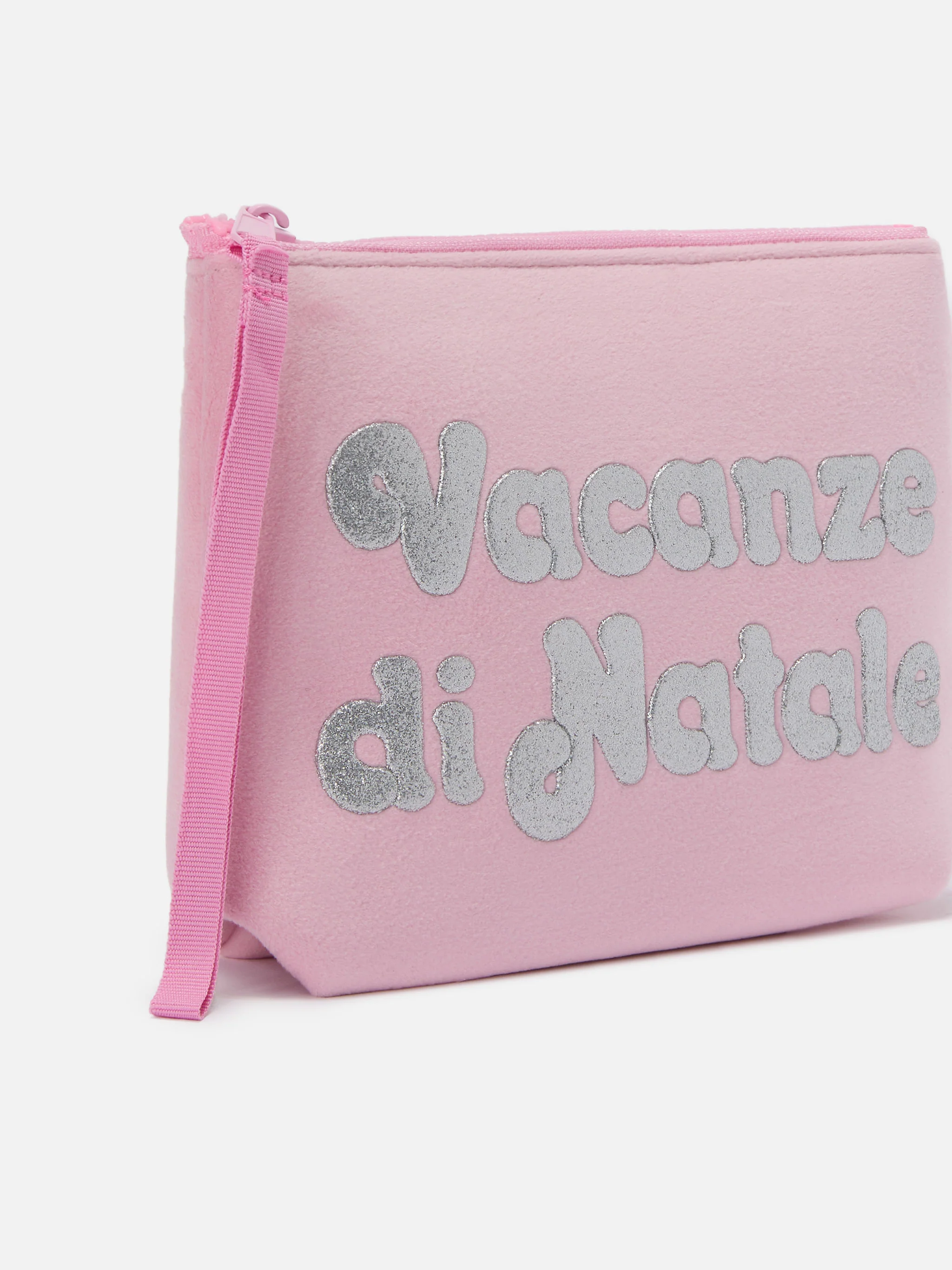 Pochette Aline effetto lana rosa con stampa Vacanze di Natale | VACANZE DI NATALE SPECIAL EDITION - Image 2