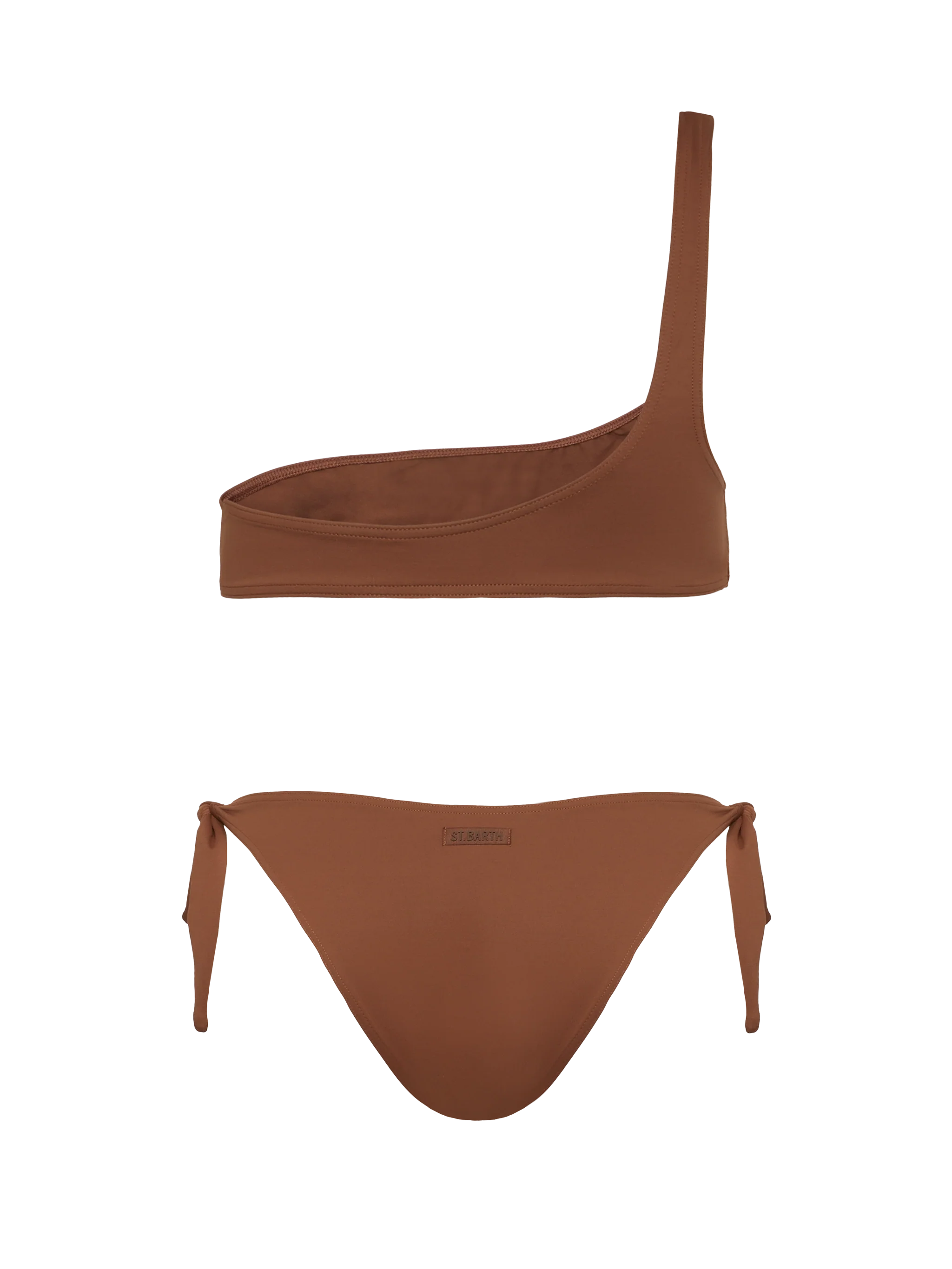 Bikini bralette monospalla Celestine Yali color marrone - Image 3