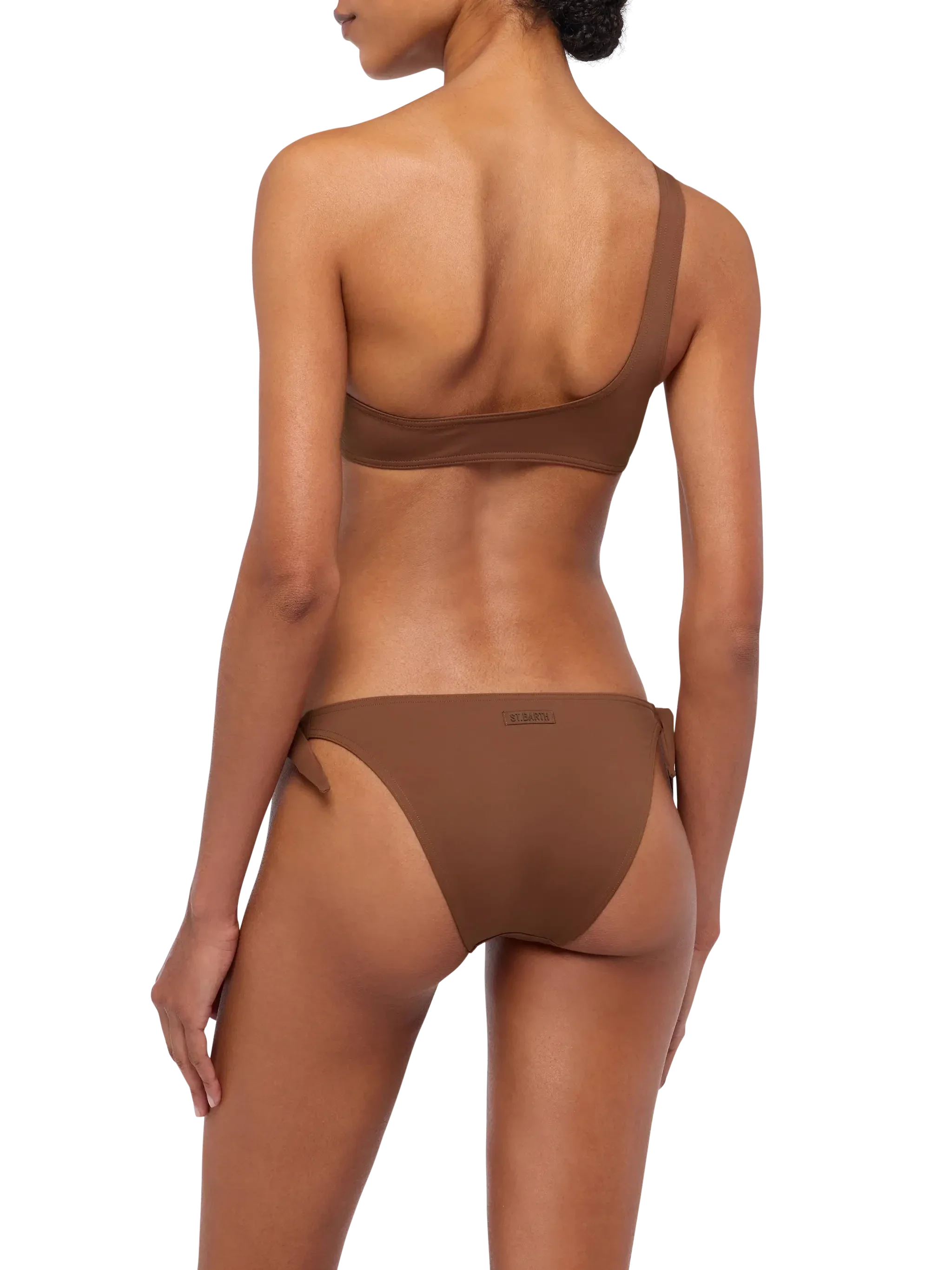 Bikini bralette monospalla Celestine Yali color marrone - Image 4