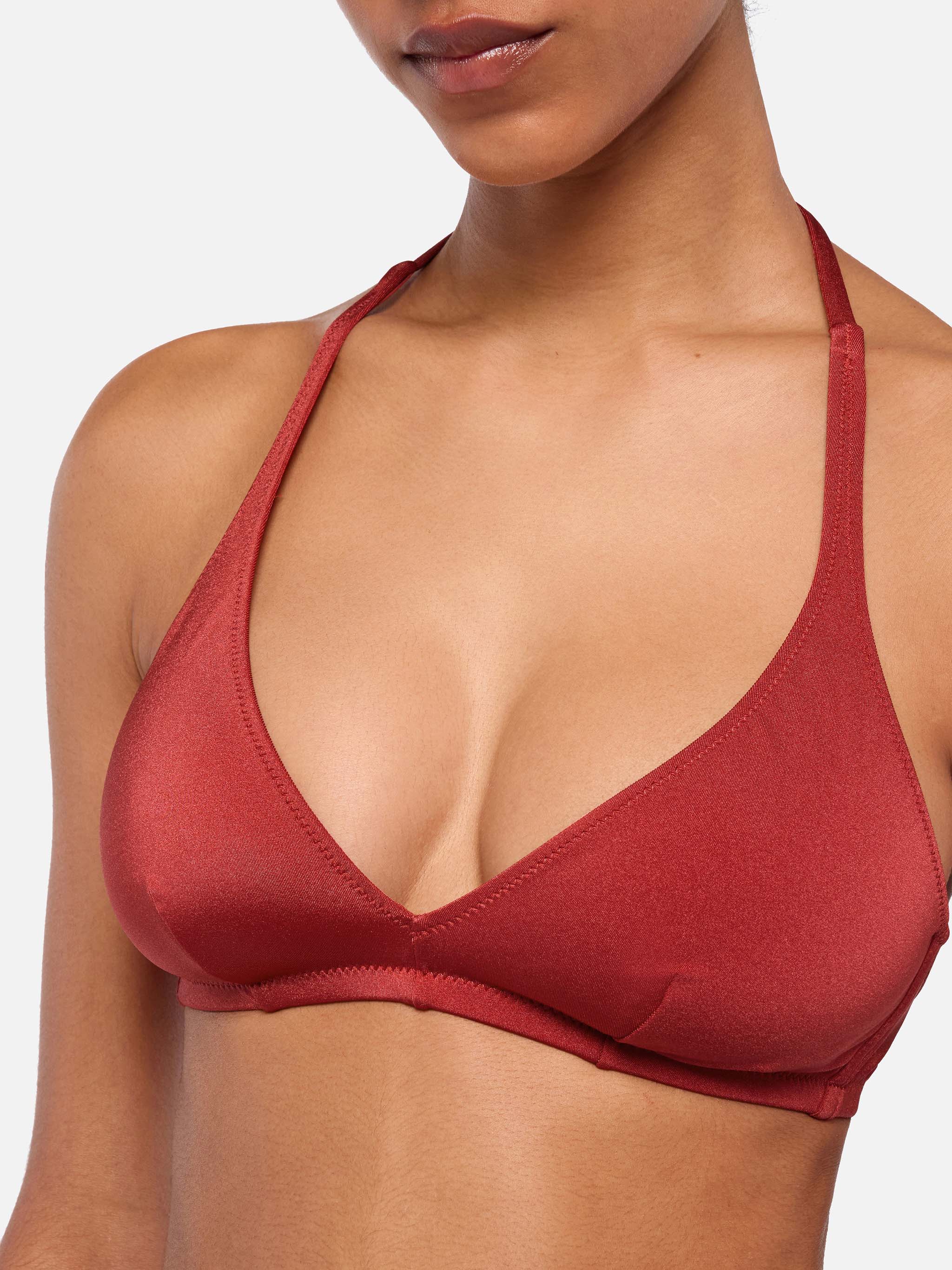 Bikini bralette a triangolo classico Gaia Yali  color mattone shimmer - Image 5