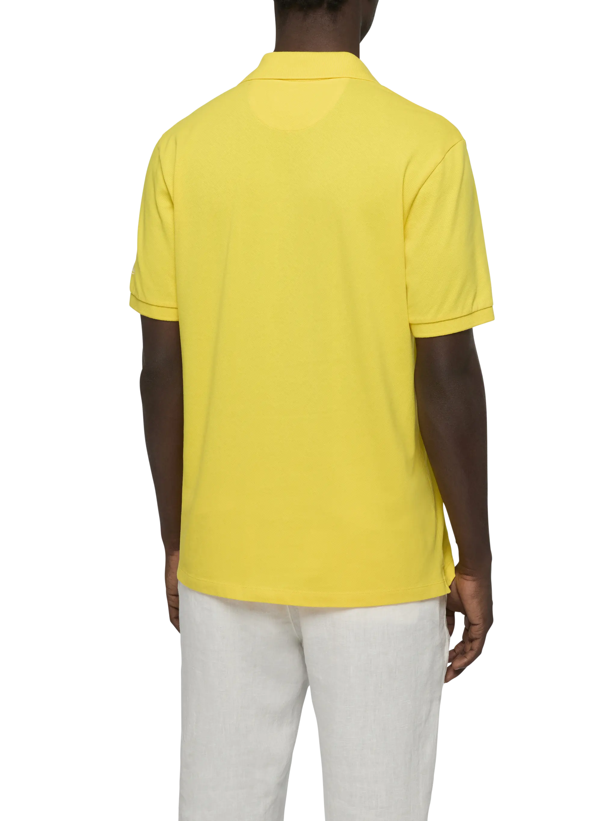 Polo Charles in piquet di cotone giallo senza bottoni - Image 2