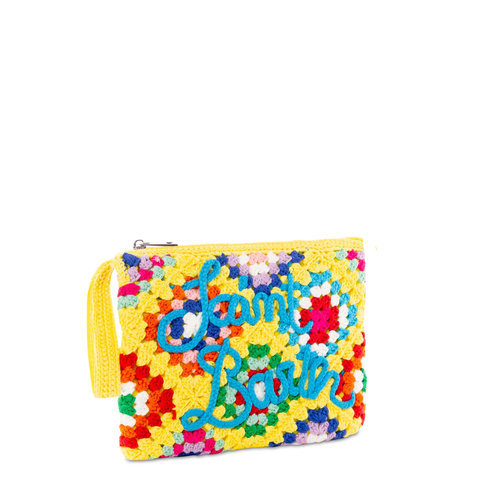 Pouch Parisienne all'uncinetto gialla con ricamo Saint Barth - Image 3