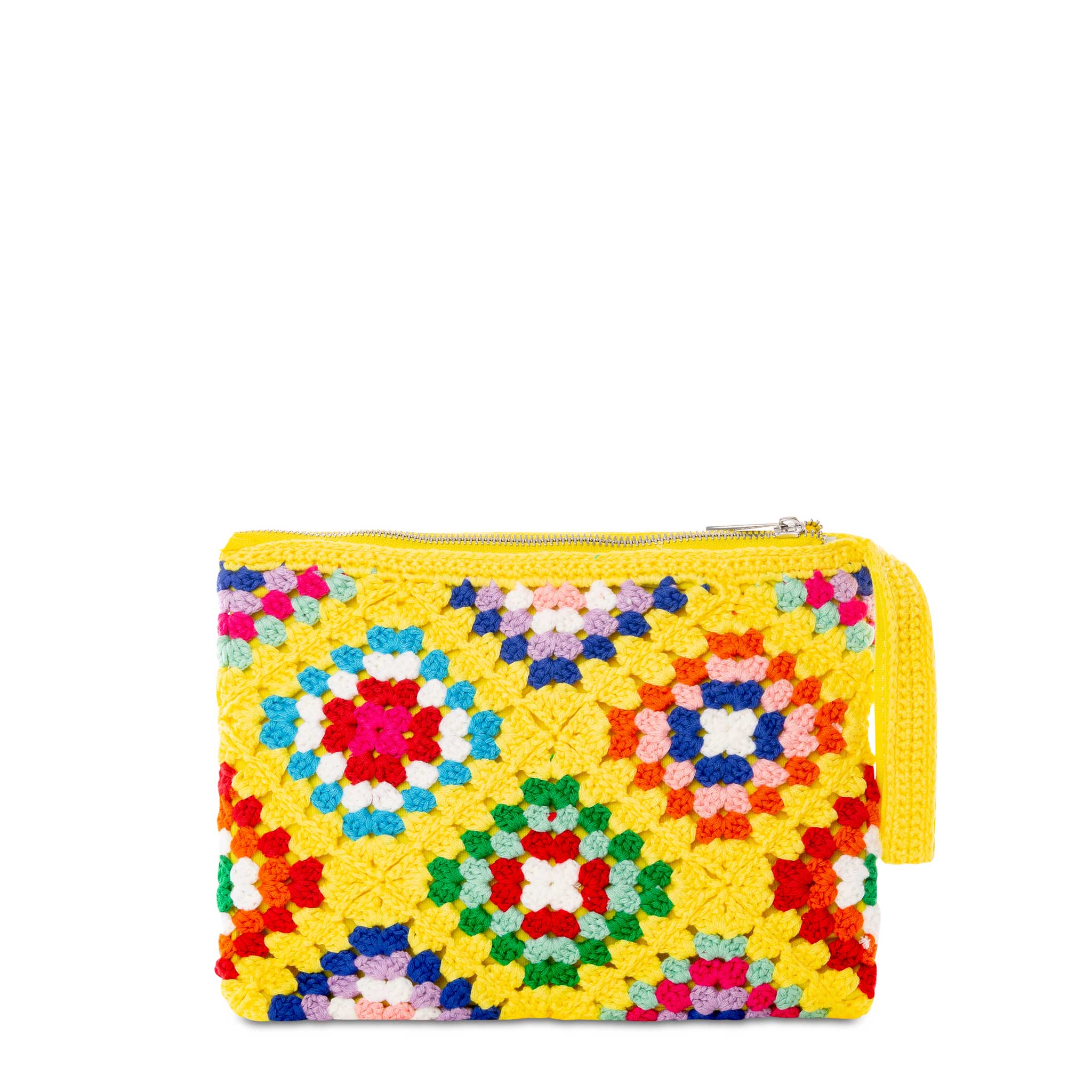 Pouch Parisienne all'uncinetto gialla con ricamo Saint Barth - Image 4