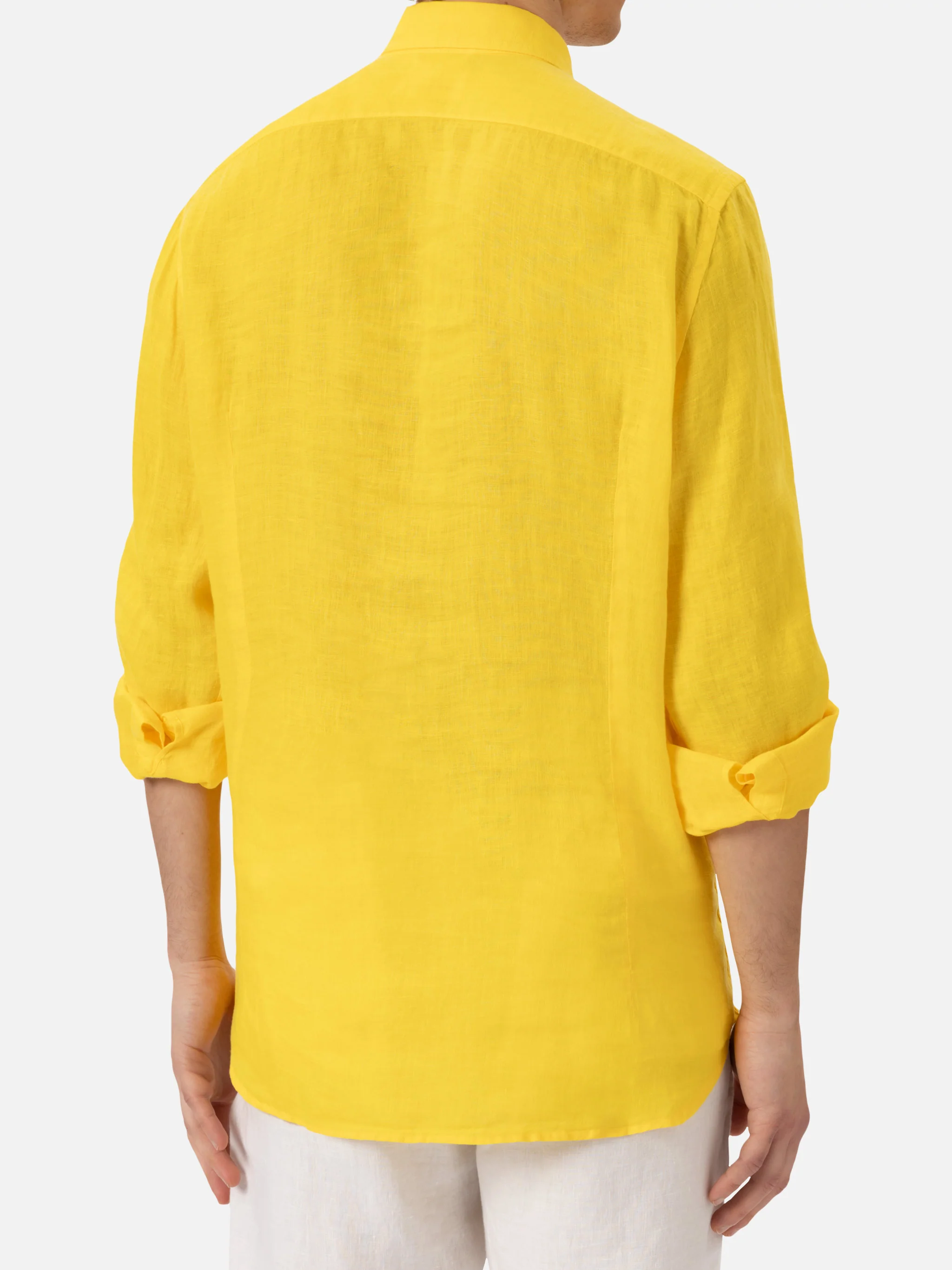Camicia Pamplona in lino gialla - Image 2