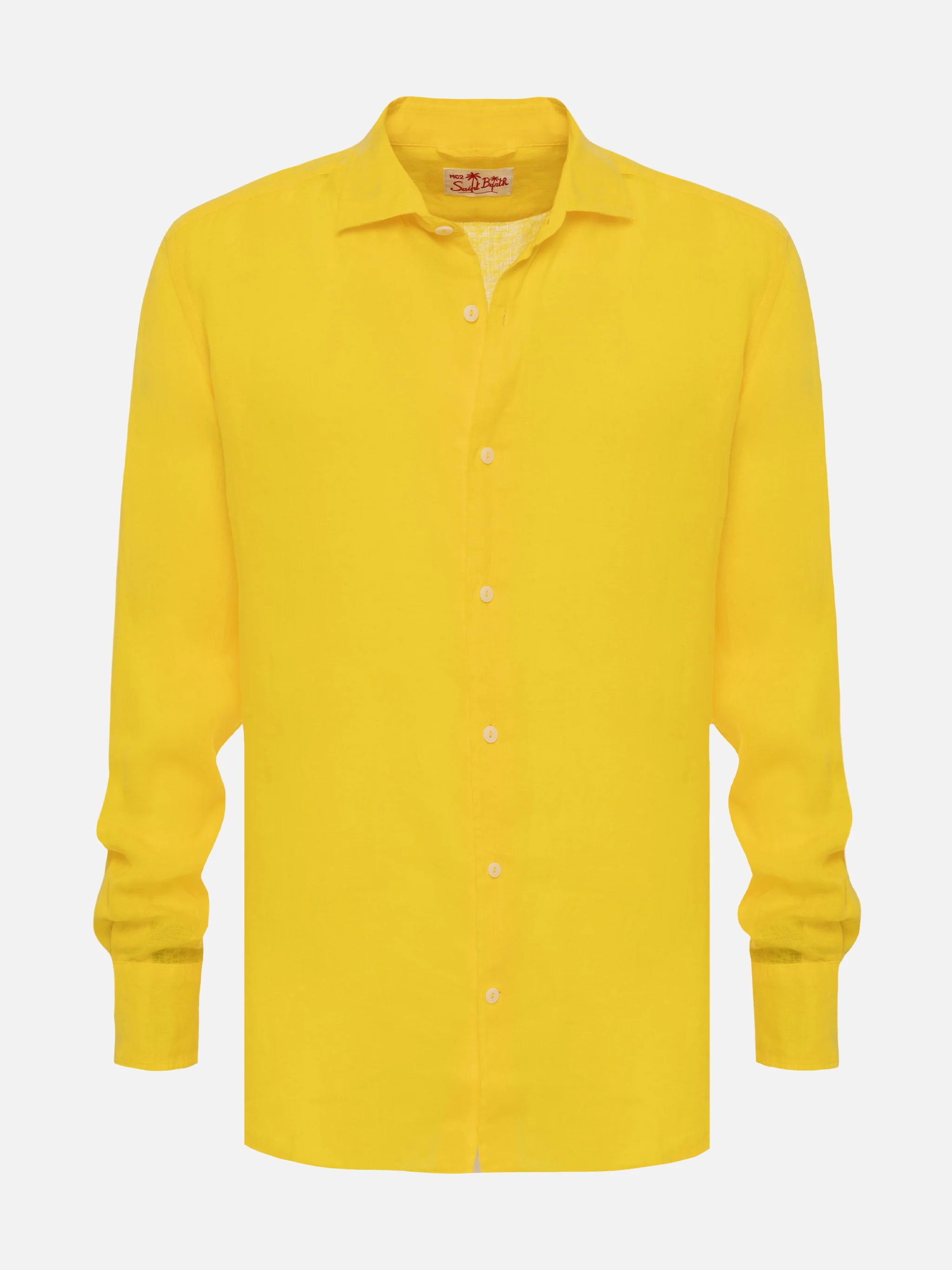 Camicia Pamplona in lino gialla - Image 4