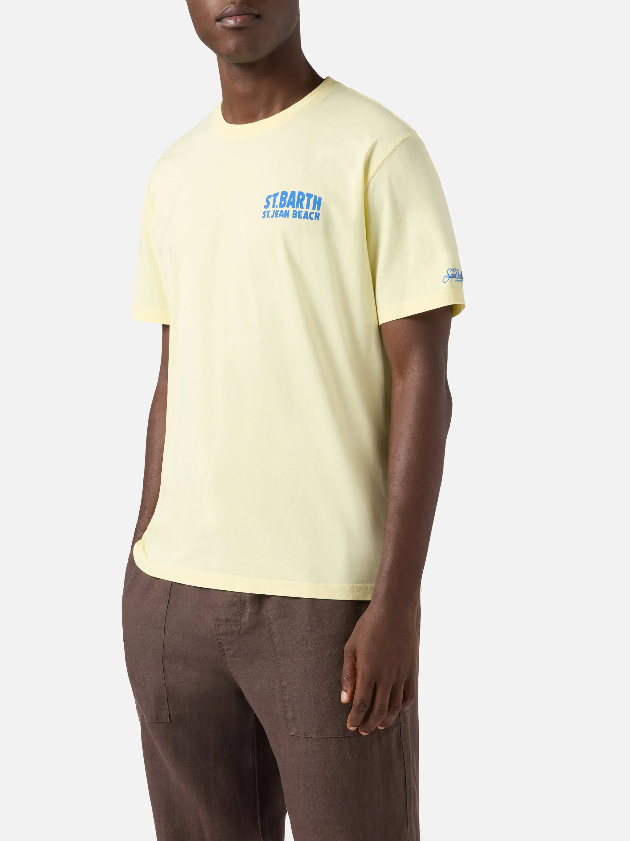 T-shirt Portland gialla con illustrazione St. Jean Beach - Image 3