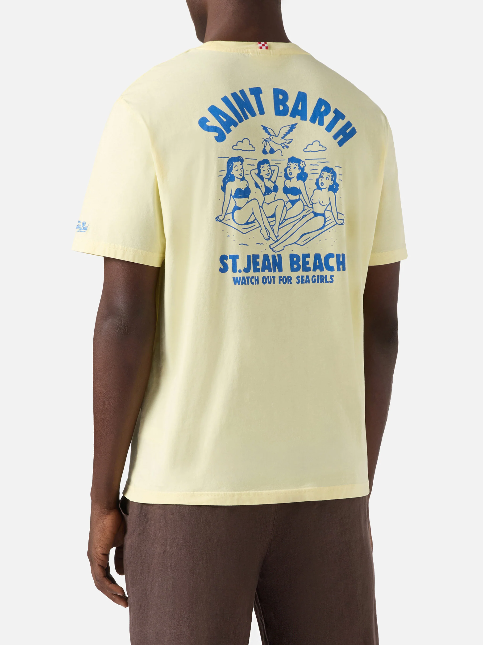 T-shirt Portland gialla con illustrazione St. Jean Beach - Image 4