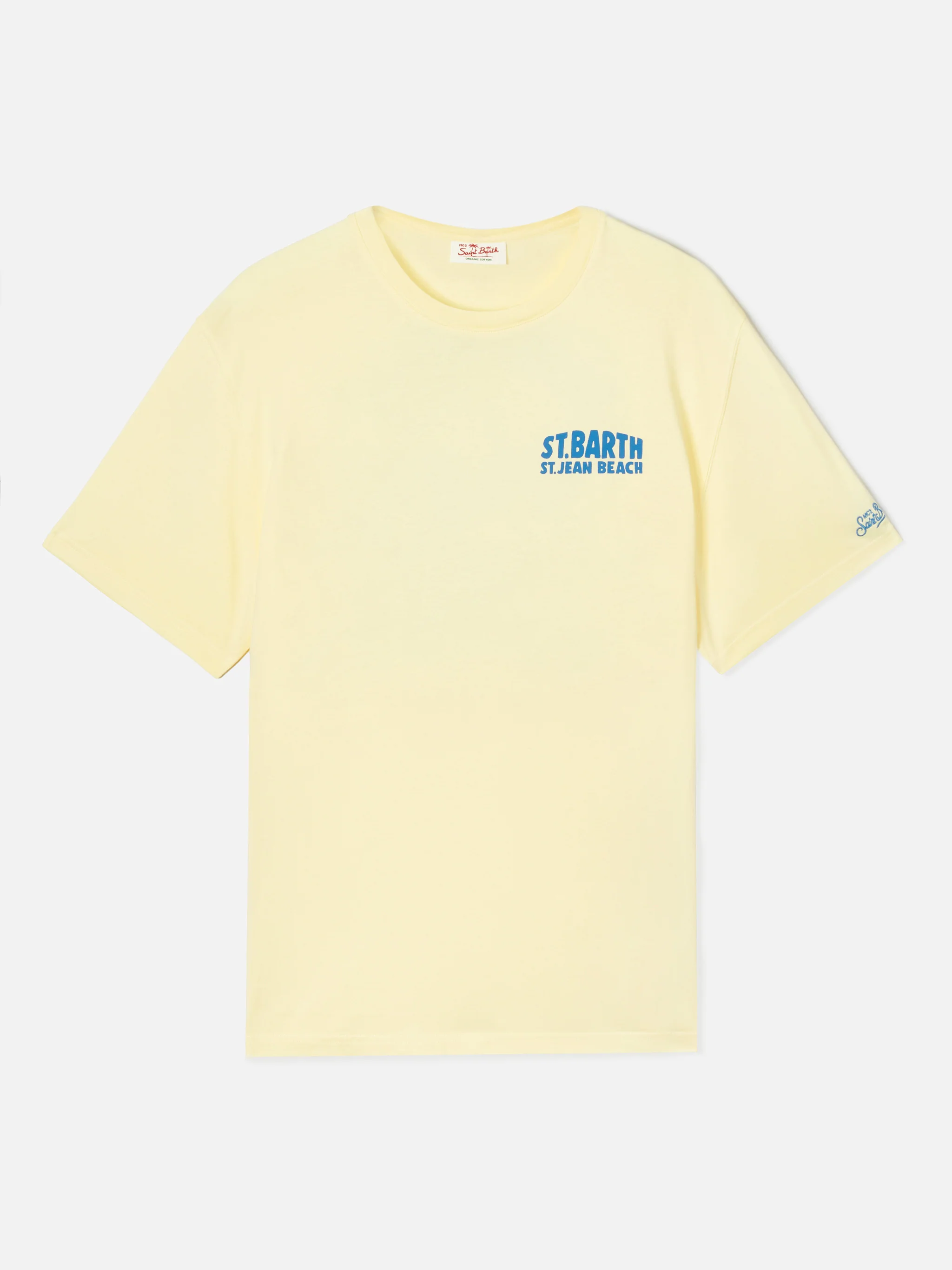 T-shirt Portland gialla con illustrazione St. Jean Beach - Image 5