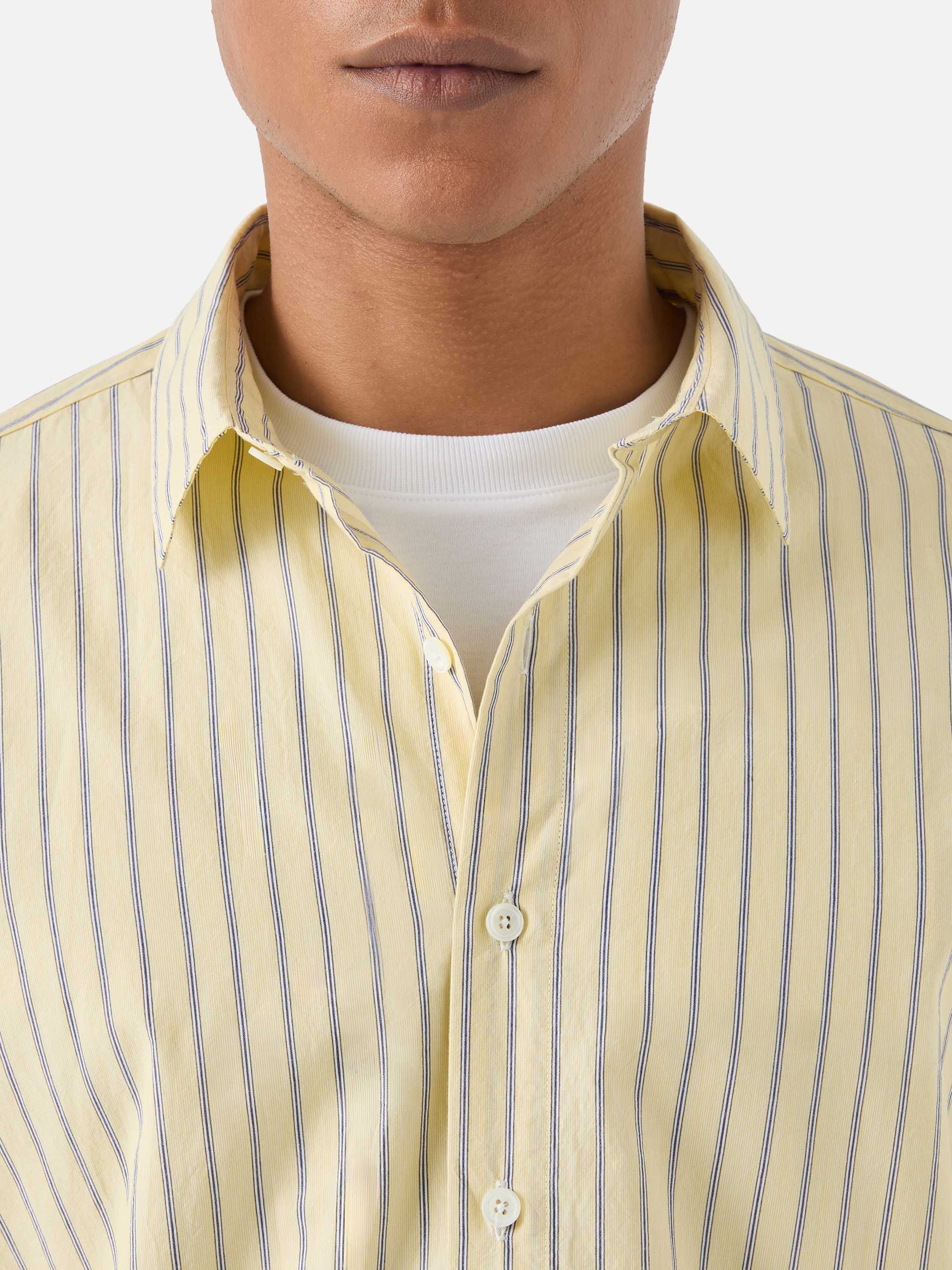 Camicia Levanzo in cotone a righe gialle - Image 2