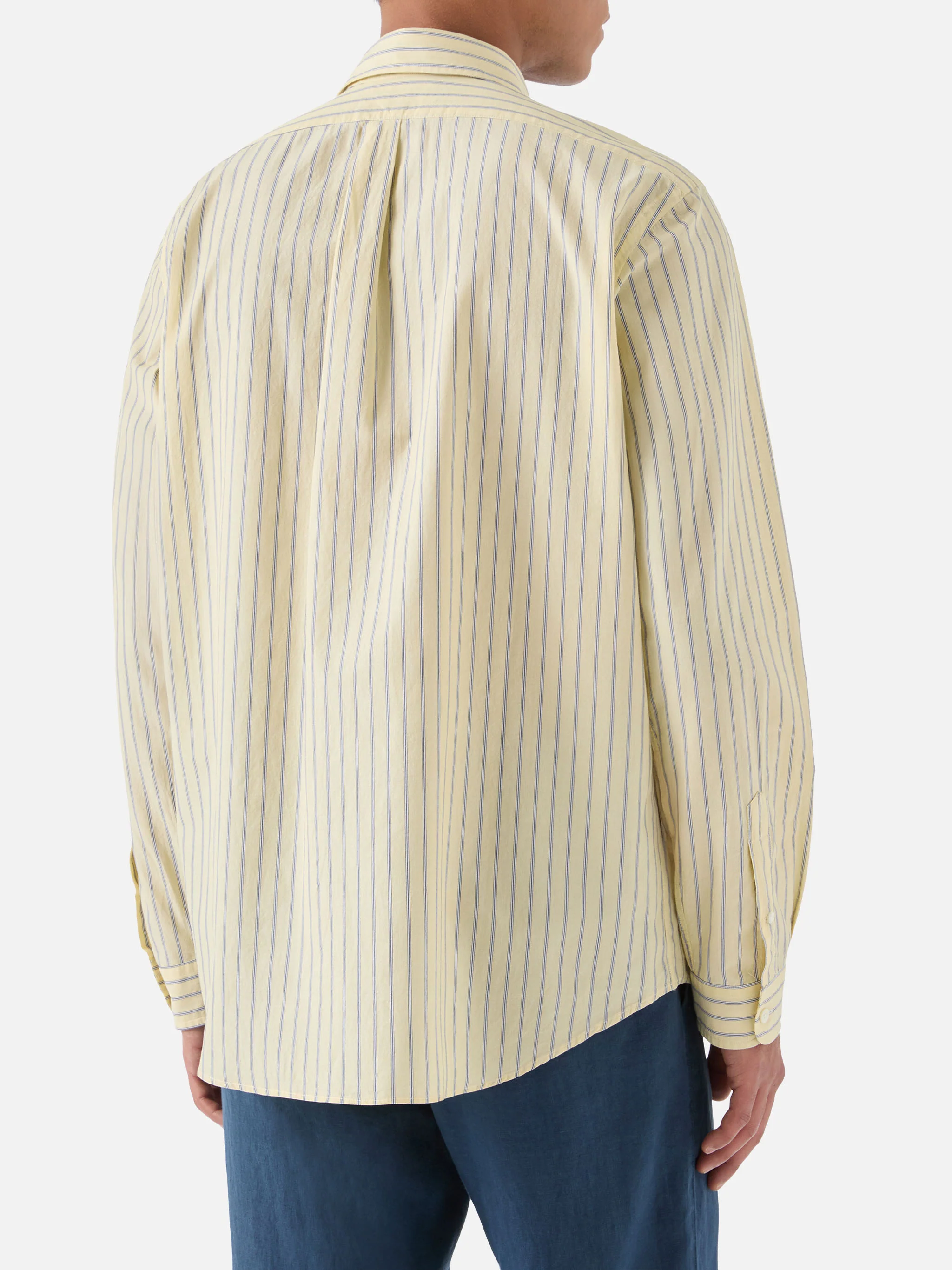 Camicia Levanzo in cotone a righe gialle - Image 3