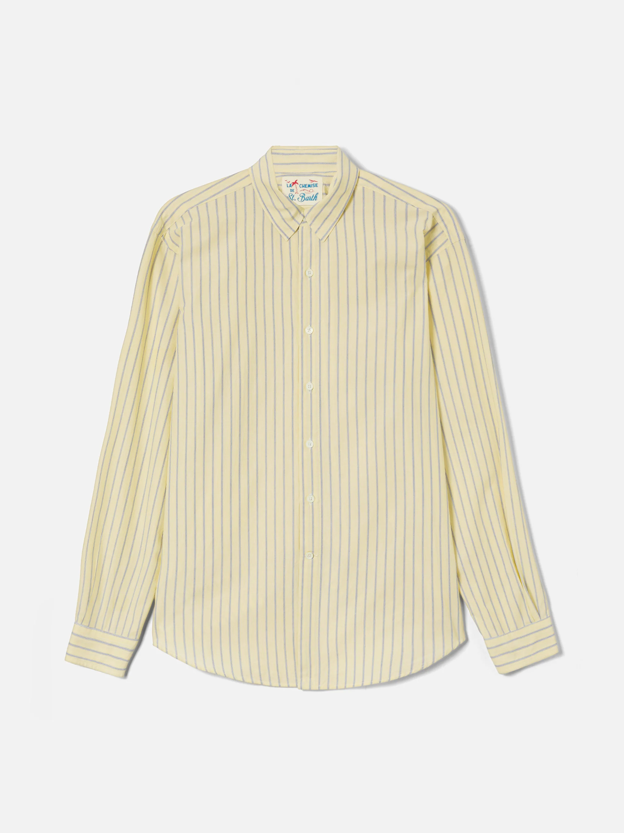 Camicia Levanzo in cotone a righe gialle - Image 5