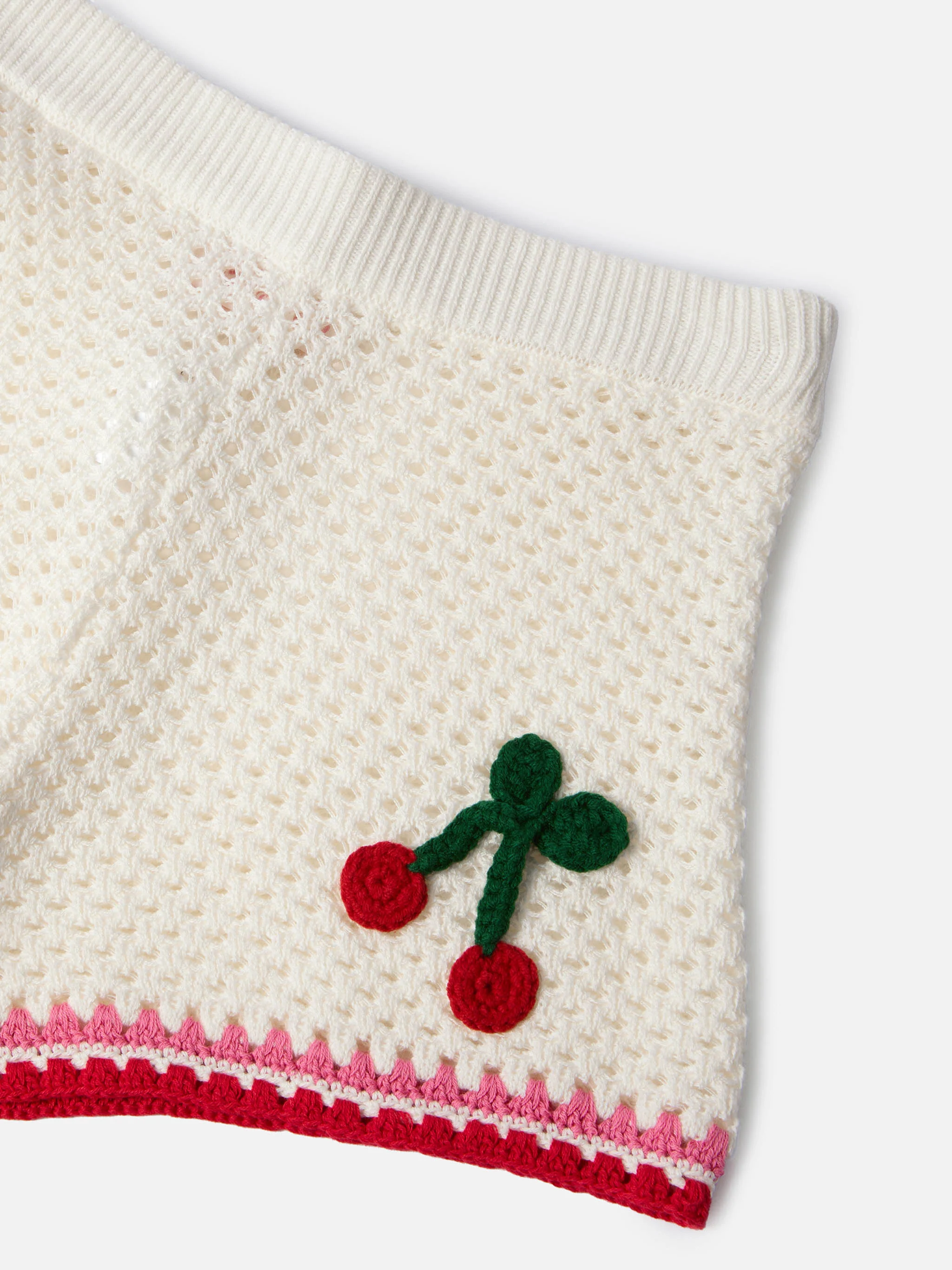 Short Yvette Jr in misto cotone bianco con patch ricamate - Image 2